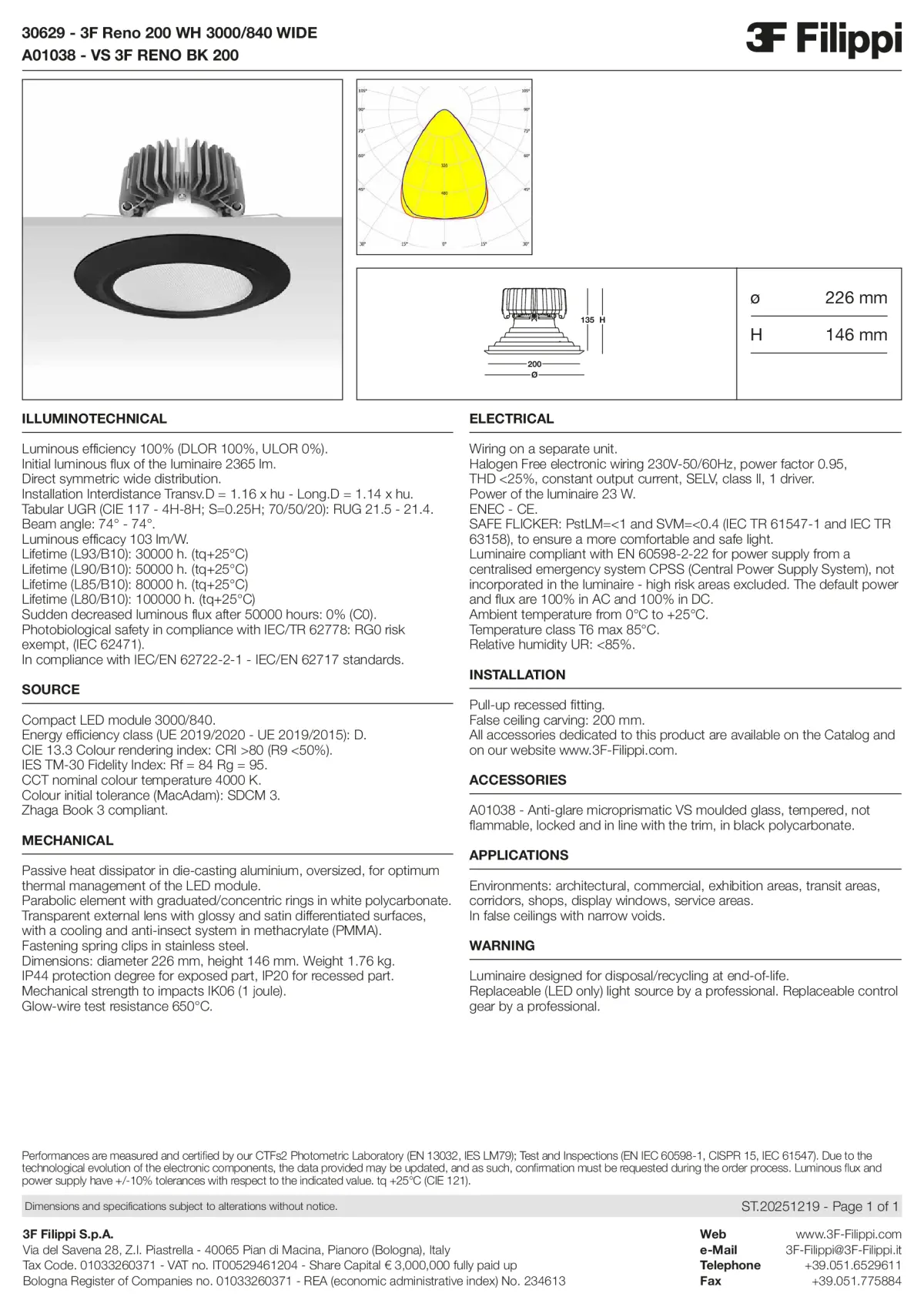 30629+A01038 - 3F Reno 200 WH 3000-840 WIDE + VS BK - Datasheet - en