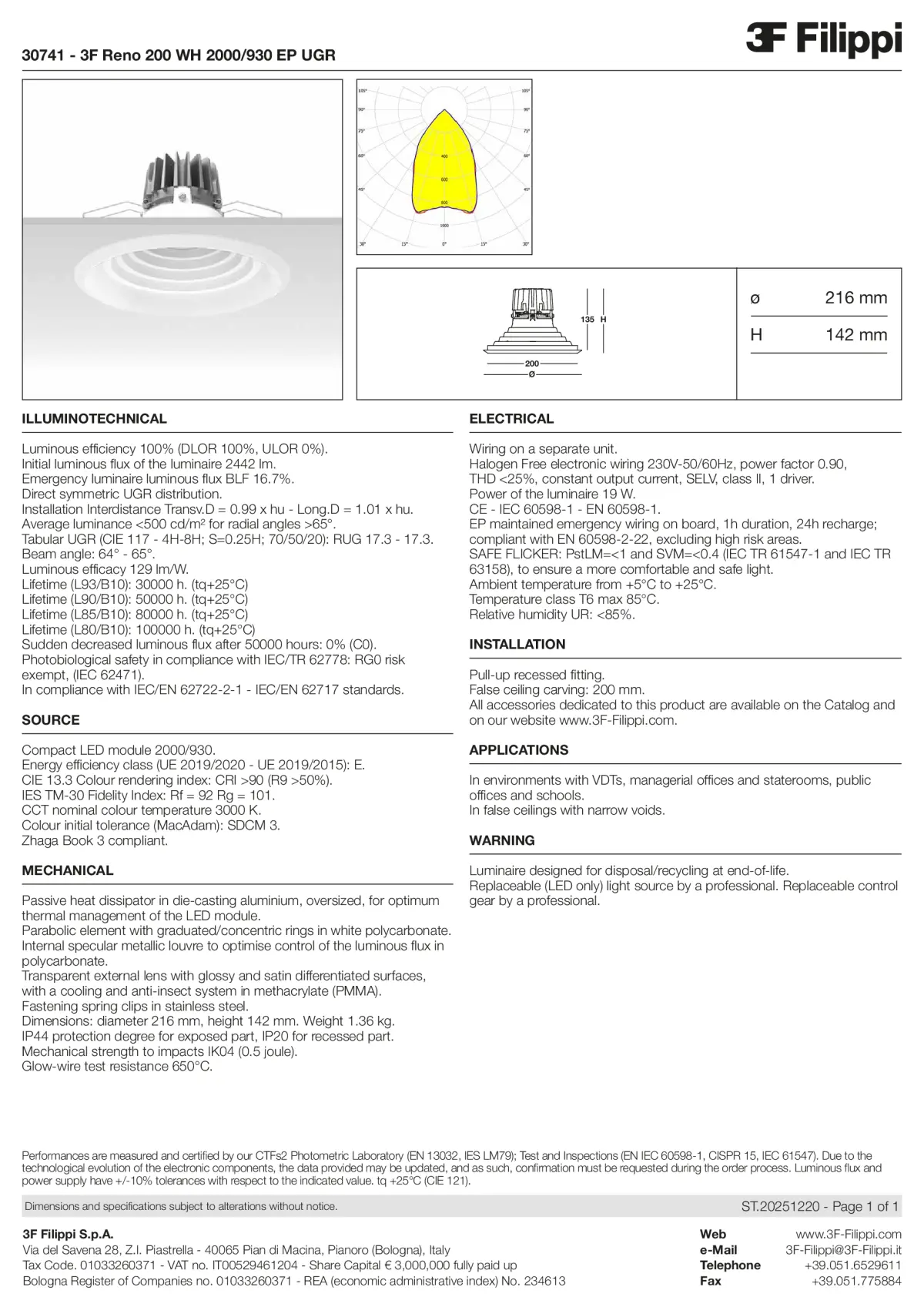30741 - 3F Reno 200 WH 2000-930 EP UGR - Datasheet - en