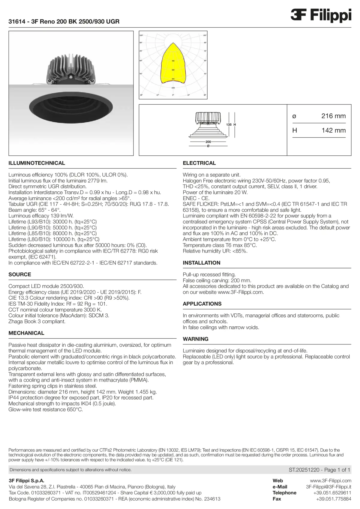 31614 - 3F Reno 200 BK 2500-930 UGR - Datasheet - en
