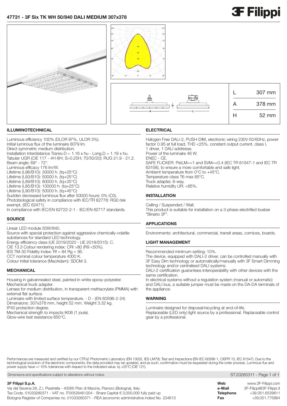 47731 - 3F Six TK WH 50-840 DALI MEDIUM 307x378 - Datasheet - en