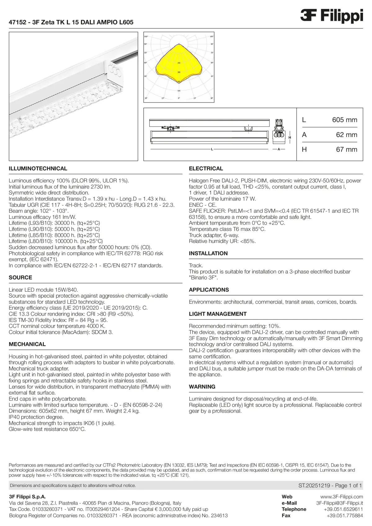 47152 - 3F Zeta TK L 15 DALI AMPIO L605 - Datasheet - en