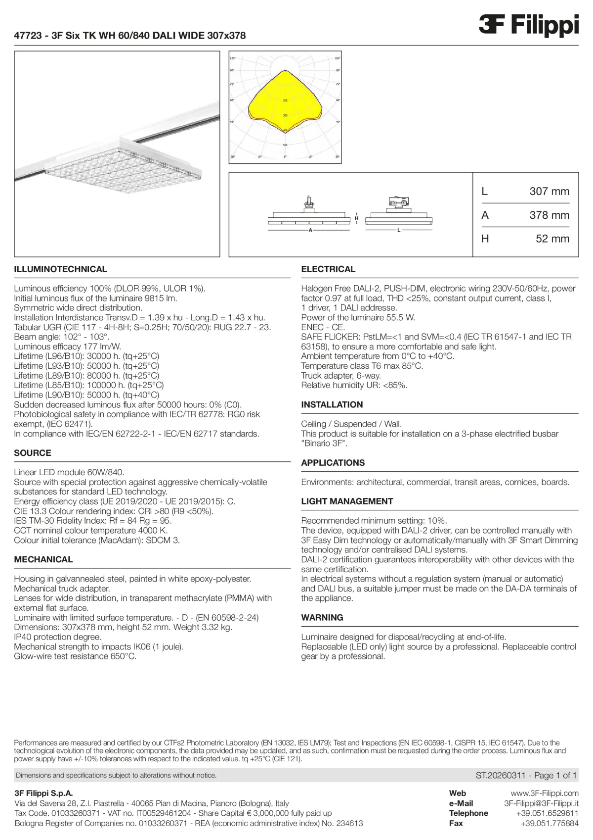 47723 - 3F Six TK WH 60-840 DALI WIDE 307x378 - Datasheet - en