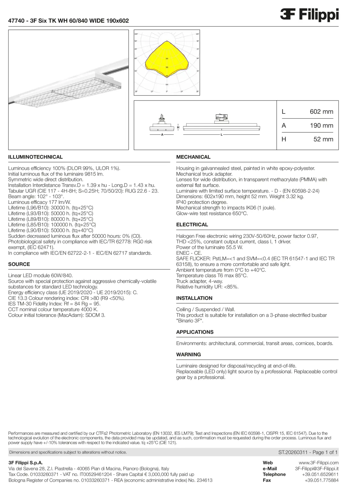 47740 - 3F Six TK WH 60-840 WIDE 190x602 - Datasheet - en