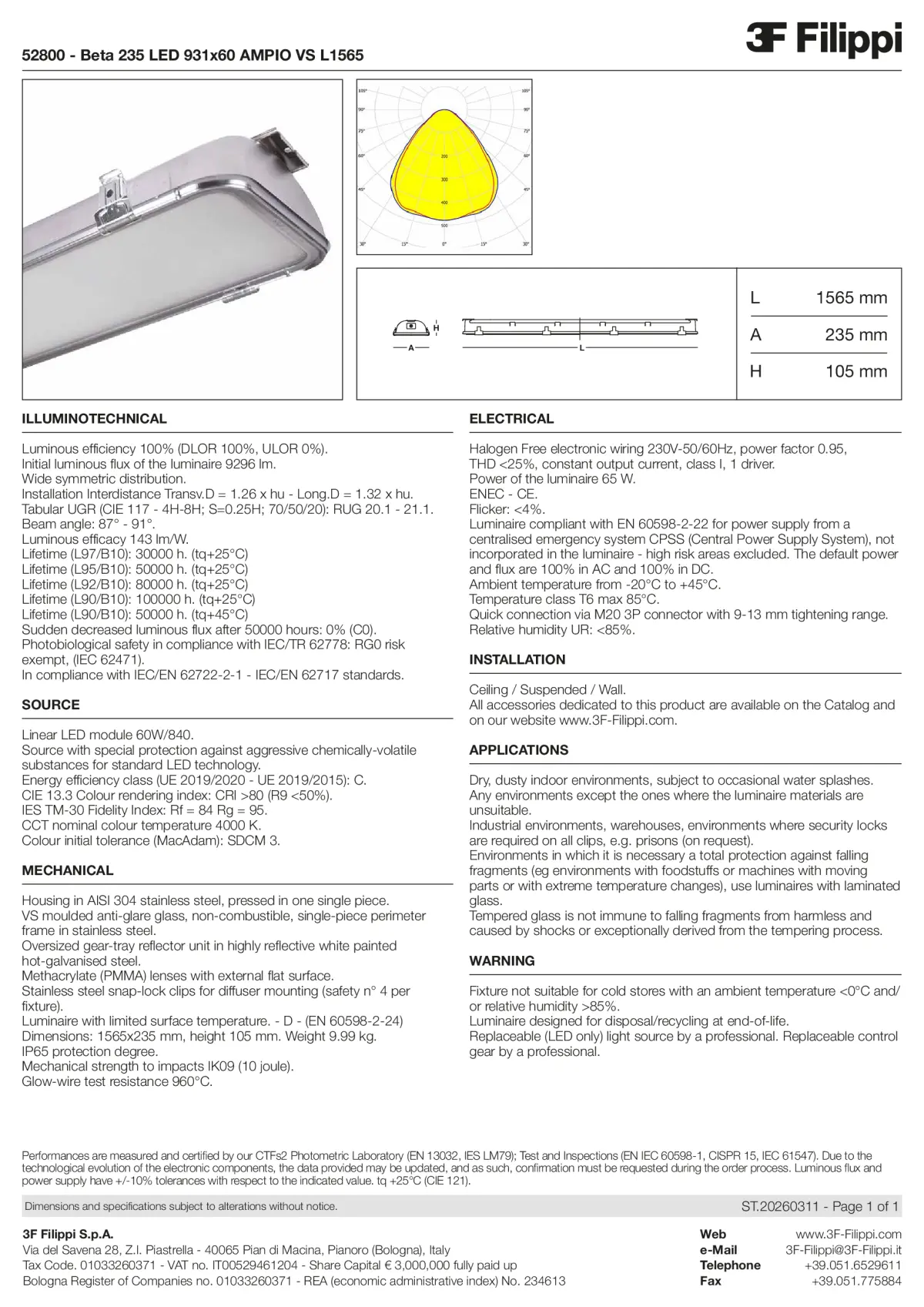 52800 - Beta 235 LED 931x60 AMPIO VS L1565 - Datasheet - en