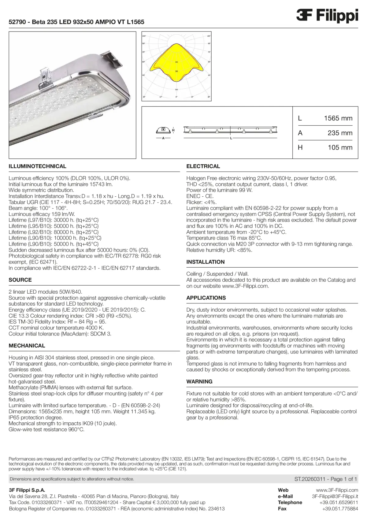 52790 - Beta 235 LED 932x50 AMPIO VT L1565 - Datasheet - en