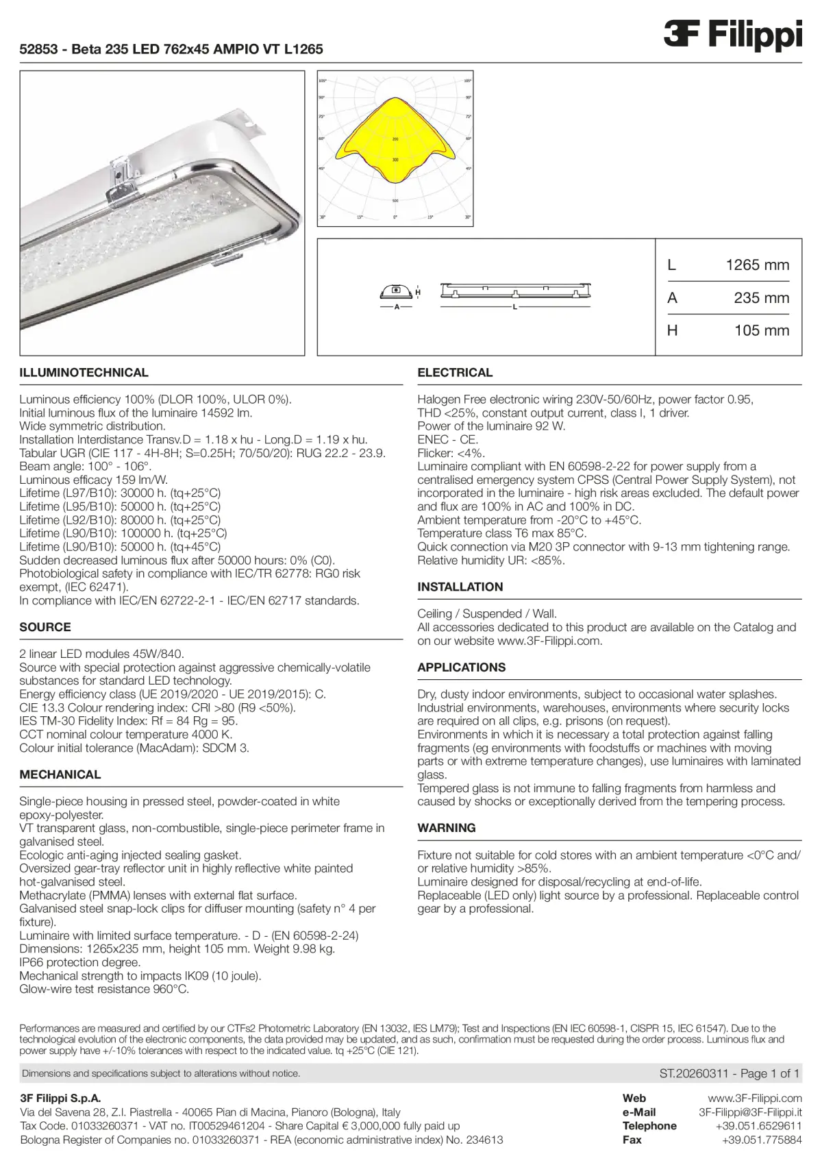 52853 - Beta 235 LED 762x45 AMPIO VT L1265 - Datasheet - en