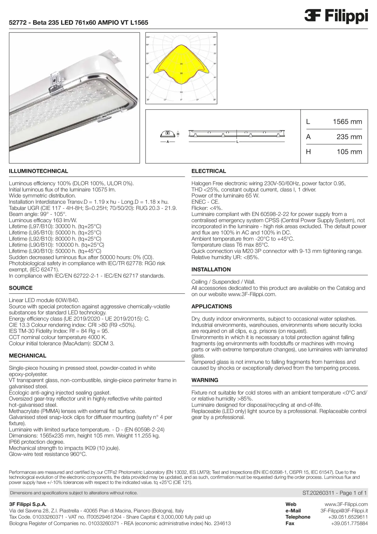 52772 - Beta 235 LED 761x60 AMPIO VT L1565 - Datasheet - en