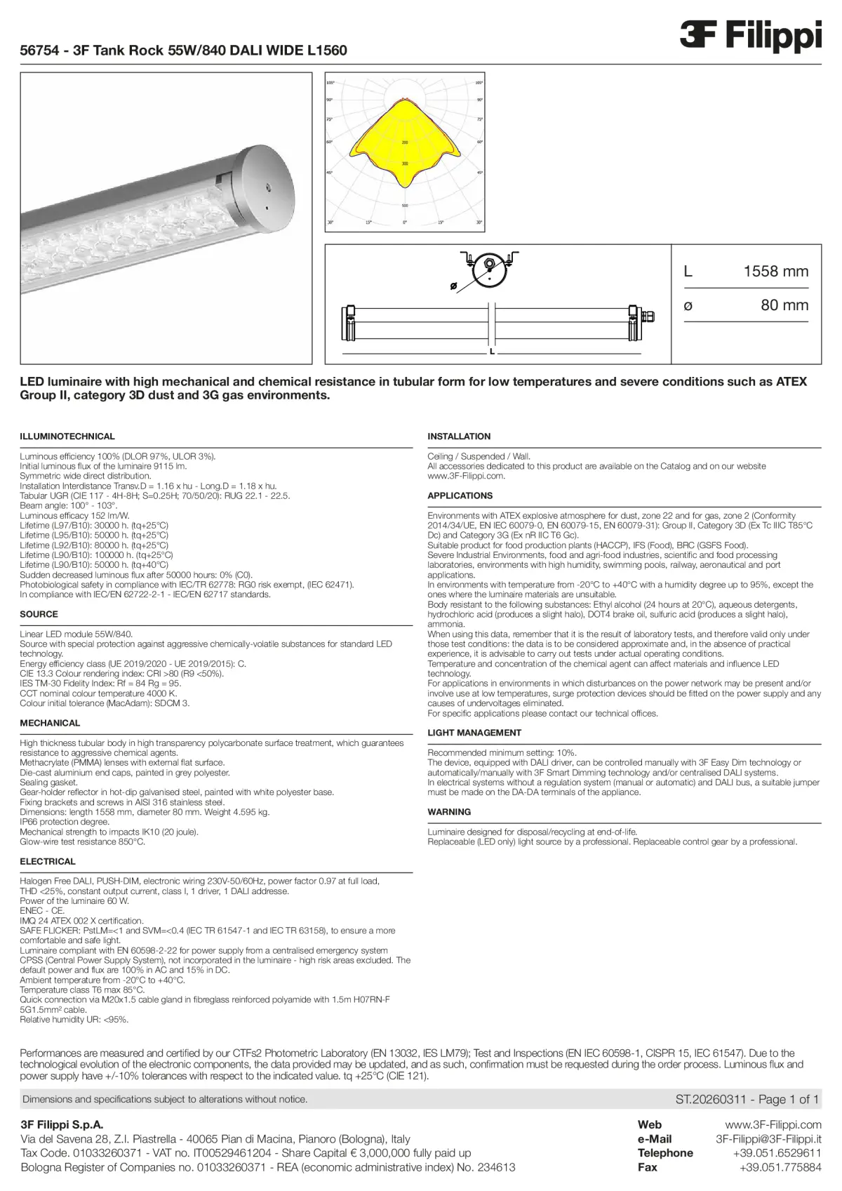 56754 - 3F Tank Rock 55W-840 DALI WIDE L1560 - Datasheet - en