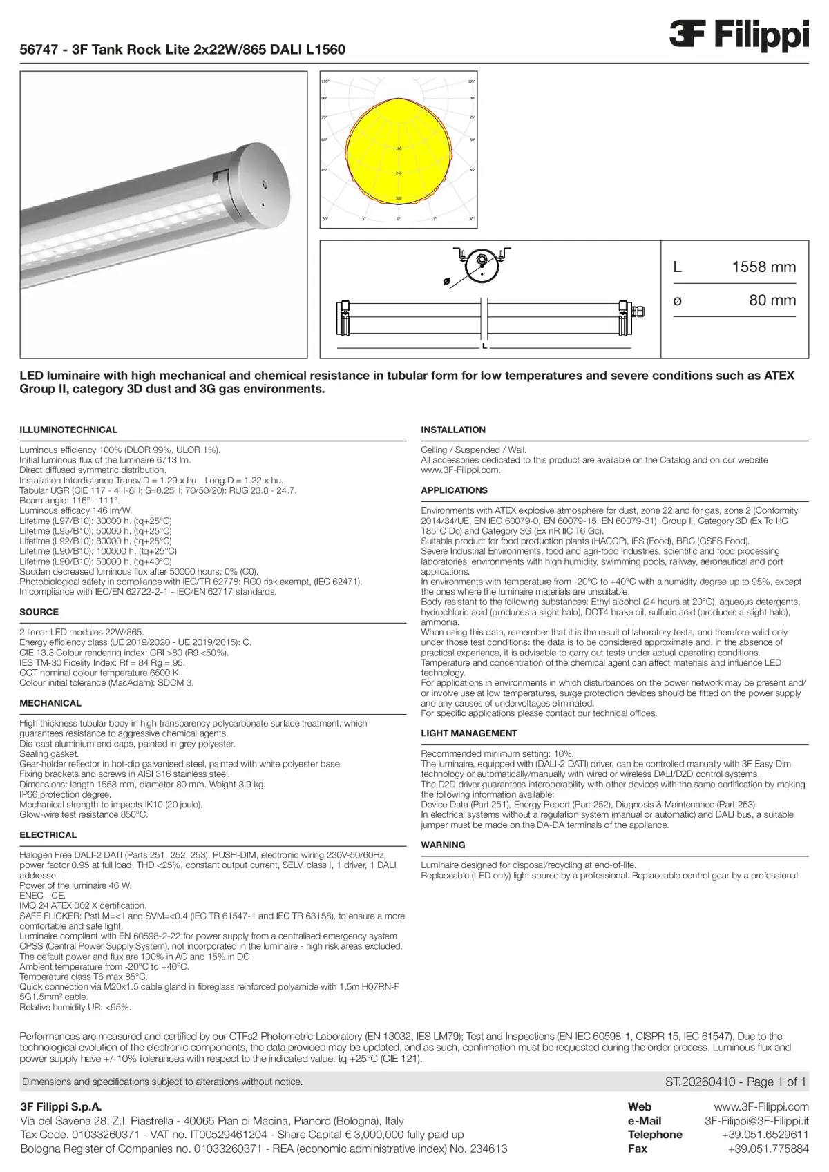 56747 - 3F Tank Rock Lite 2x22W-865 DALI L1560 - Datasheet - en