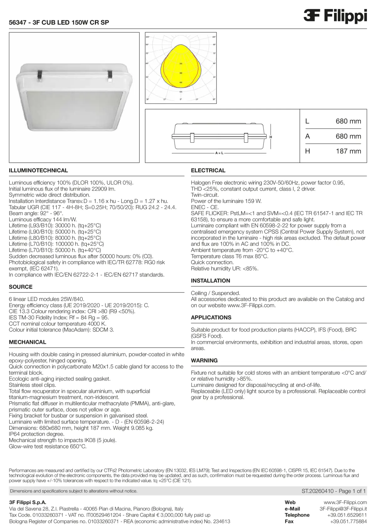 56347 - 3F CUB LED 150W CR SP - Datasheet - en