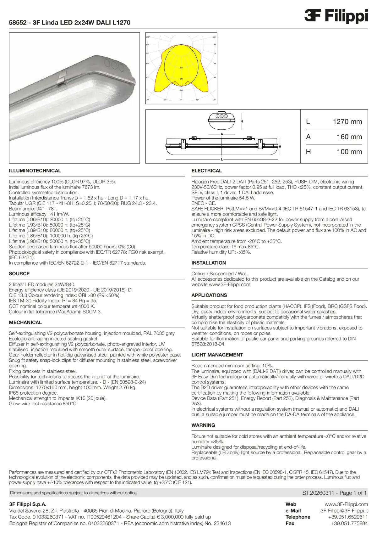 58552 - 3F Linda LED 2x24W DALI L1270 - Datasheet - en