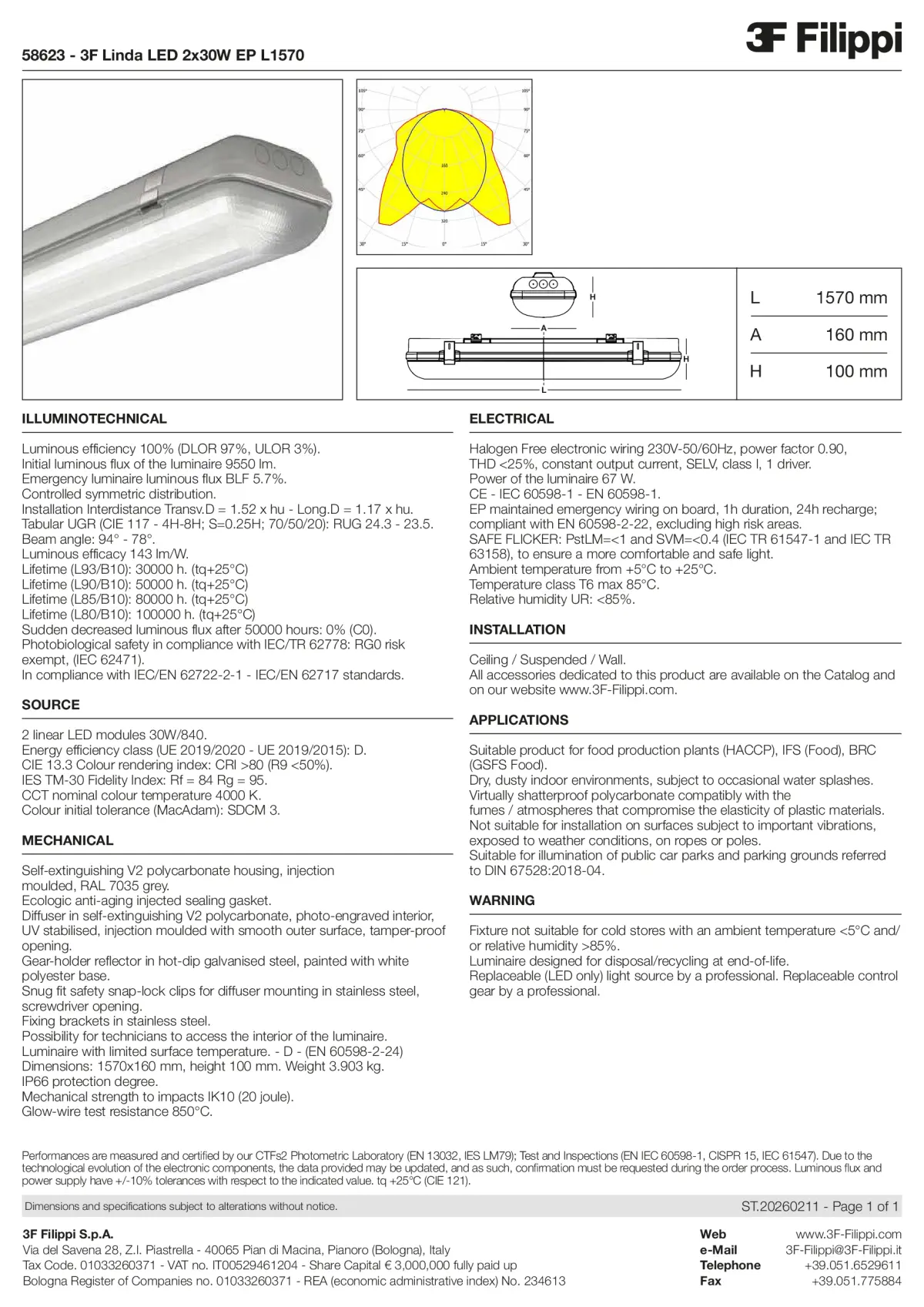 58623 - 3F Linda LED 2x30W EP L1570 - Datasheet - en