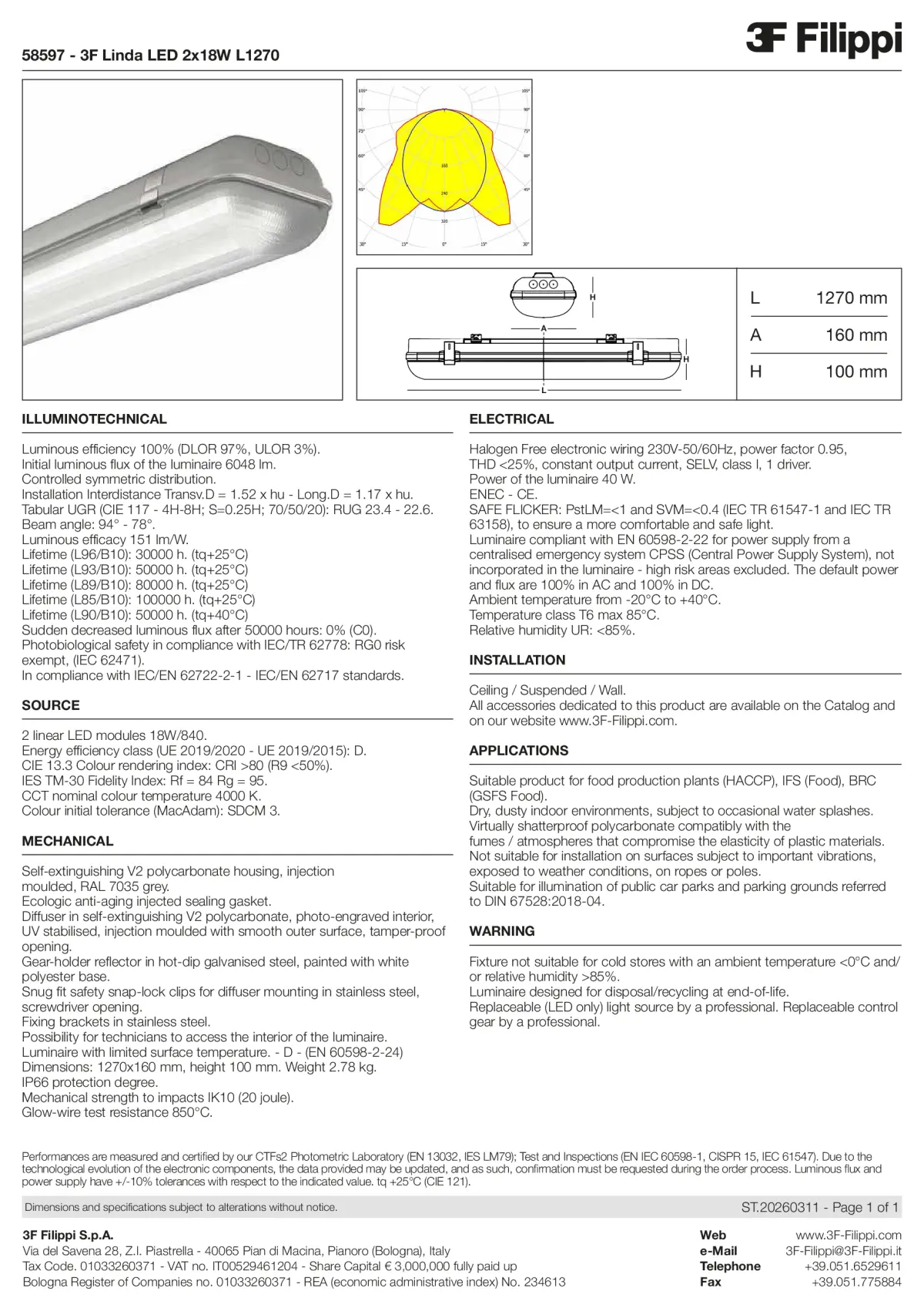 58597 - 3F Linda LED 2x18W L1270 - Datasheet - en