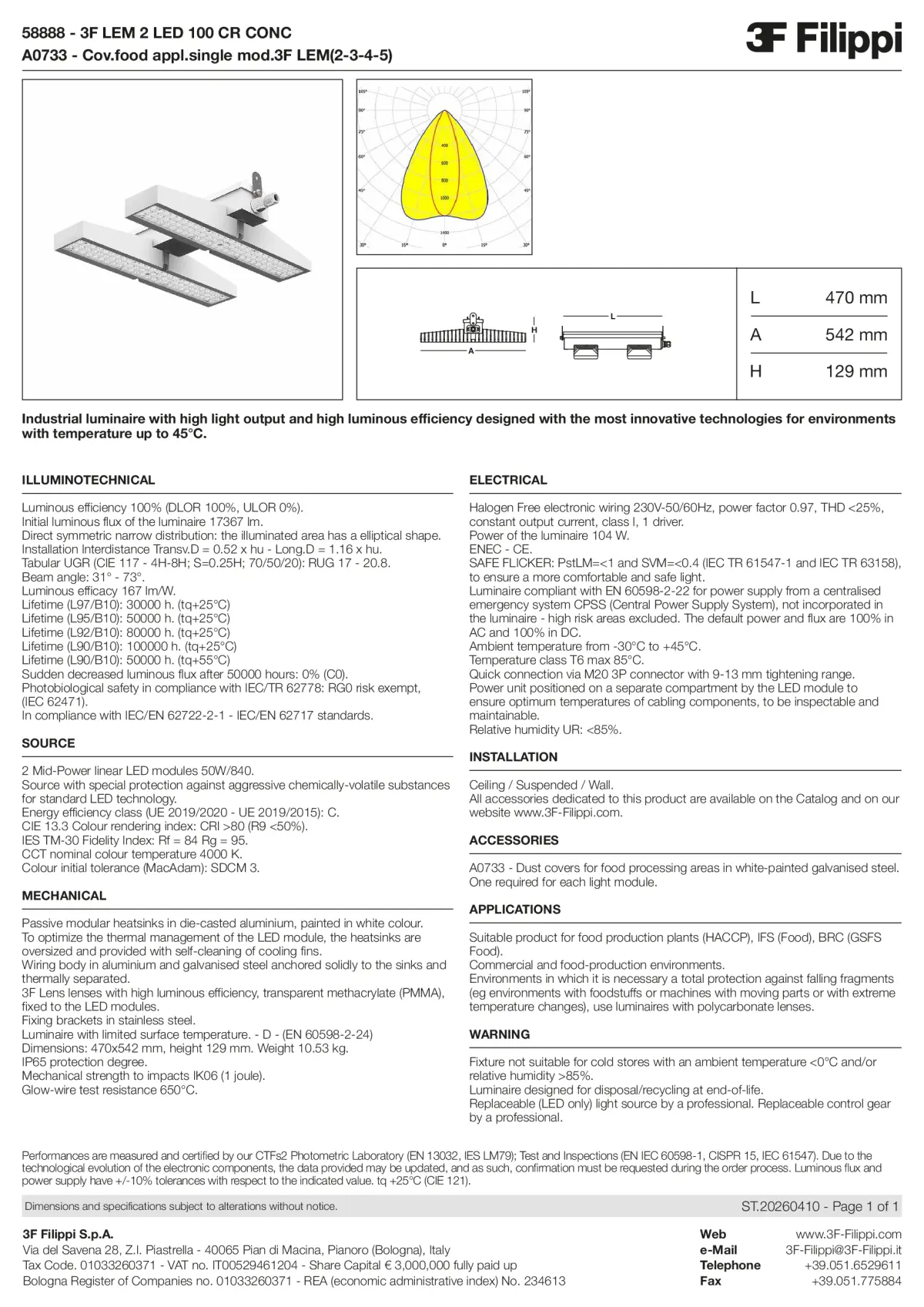 58888+A0733 - 3F LEM 2 LED 100 CR CONC + FOOD - Datasheet - en