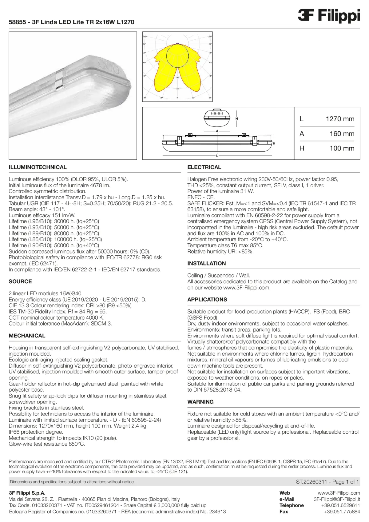 58855 - 3F Linda LED Lite TR 2x16W L1270 - Datasheet - en