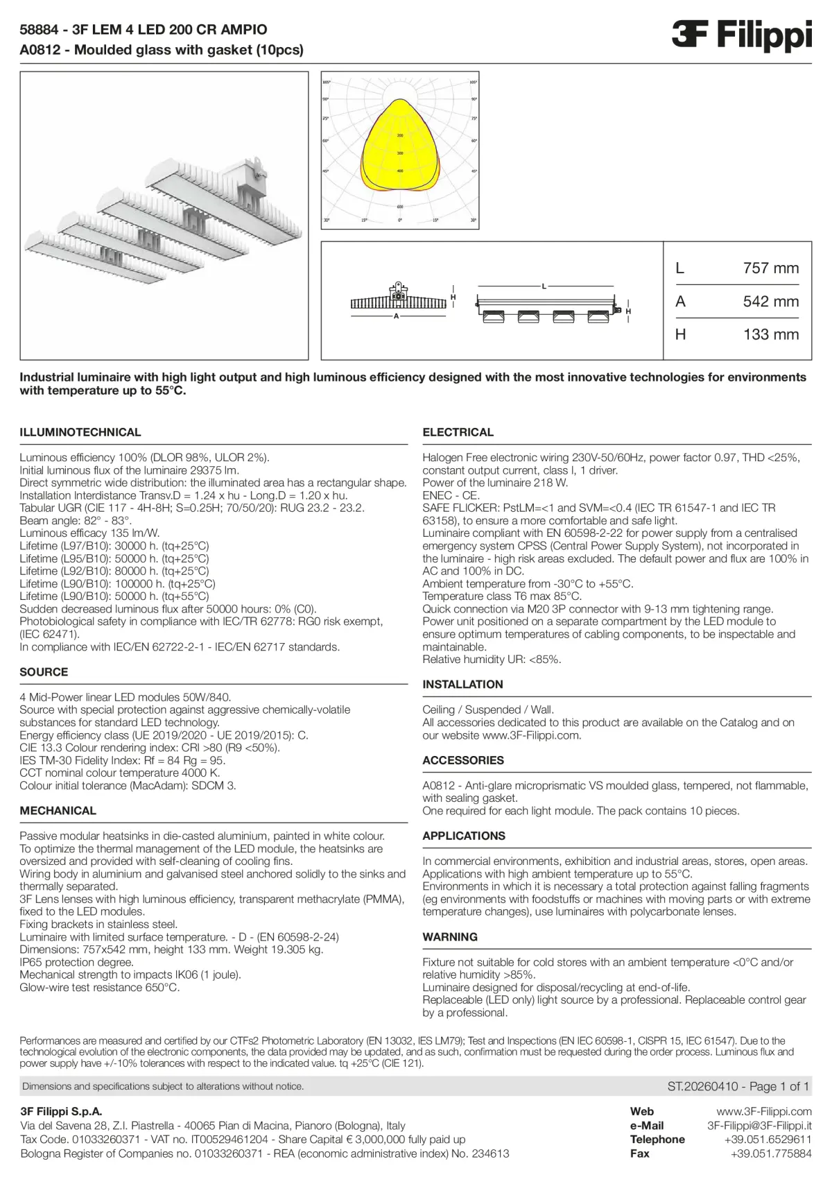 58884+A0812 - 3F LEM 4 LED 200 CR AMPIO + VS - Datasheet - en