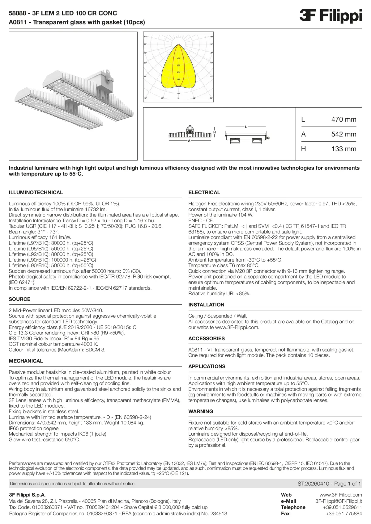 58888+A0811 - 3F LEM 2 LED 100 CR CONC + VT - Datasheet - en