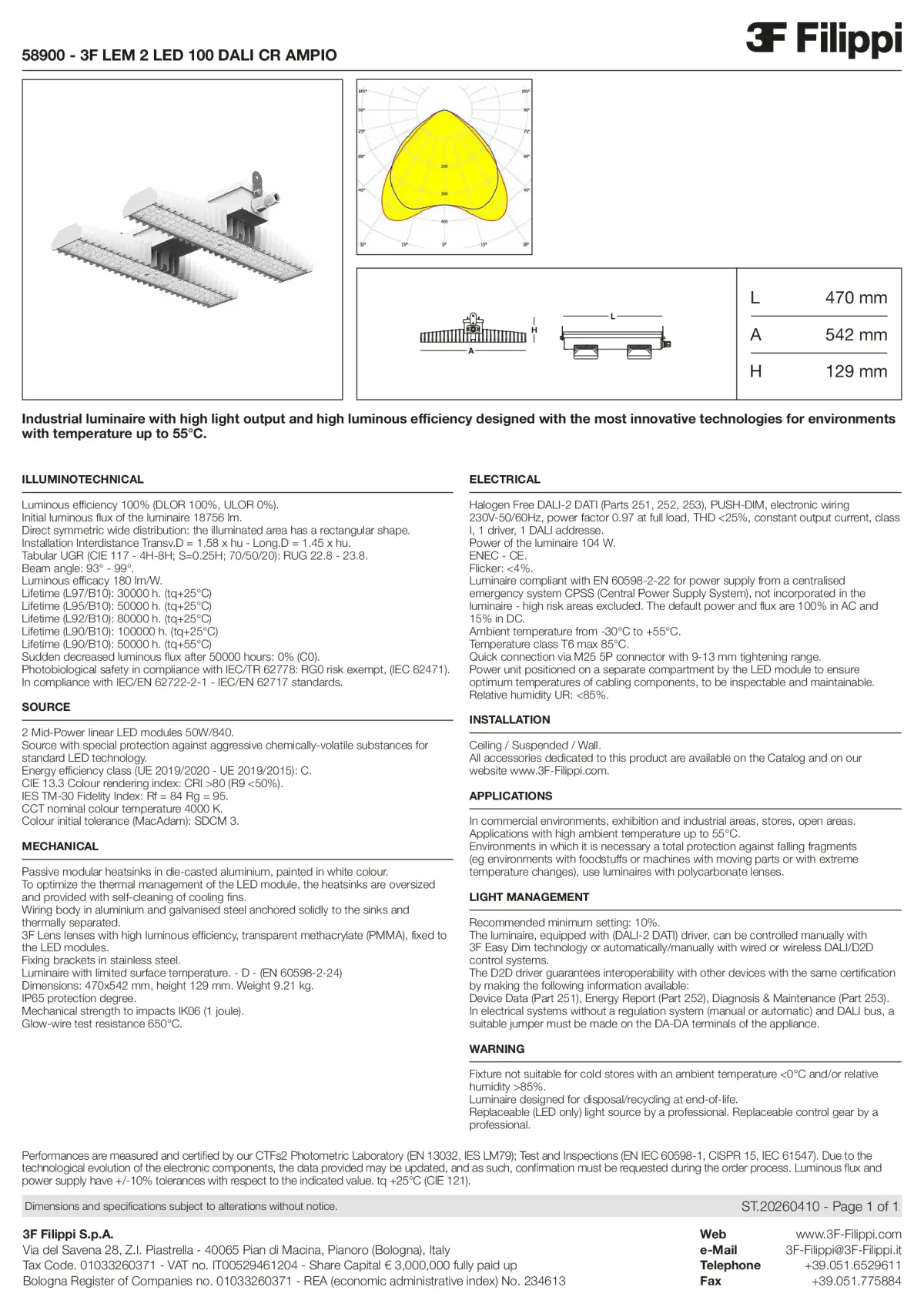 58900 - 3F LEM 2 LED 100 DALI CR AMPIO - Datasheet - en