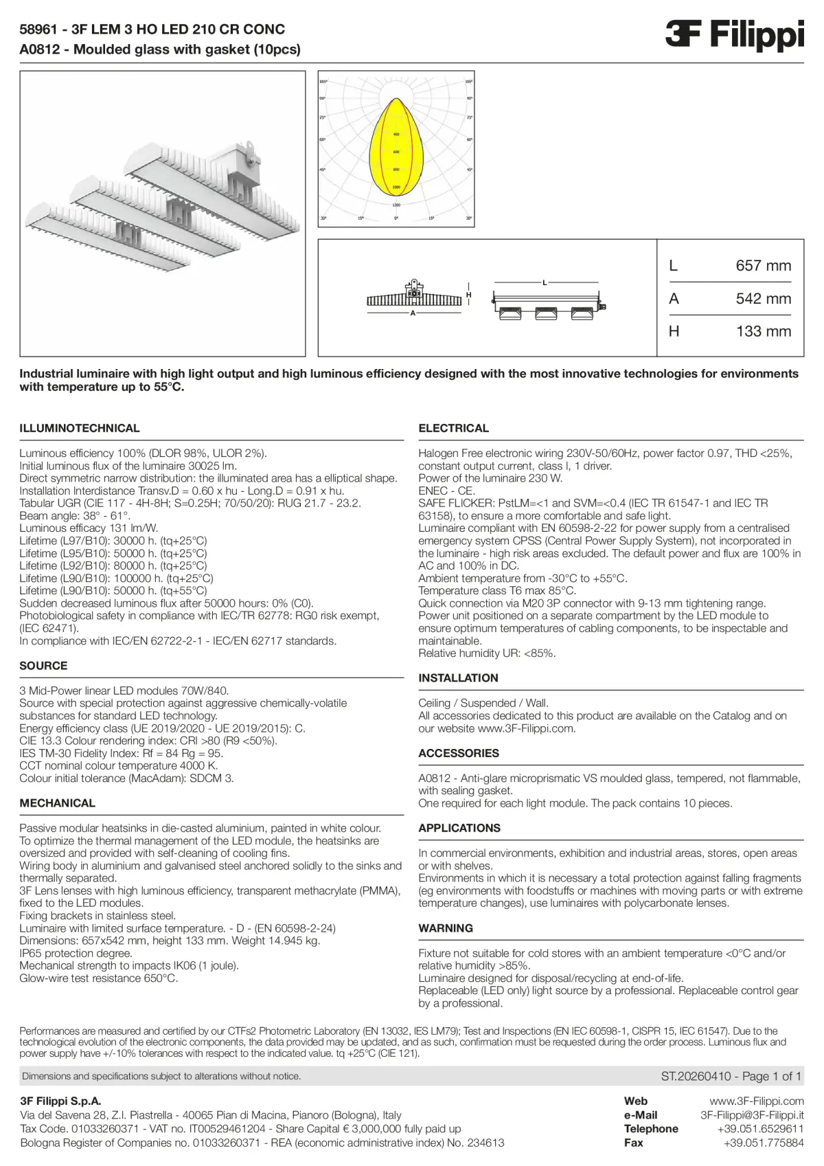 58961+A0812 - 3F LEM 3 HO LED 210 CR CONC + VS - Datasheet - en