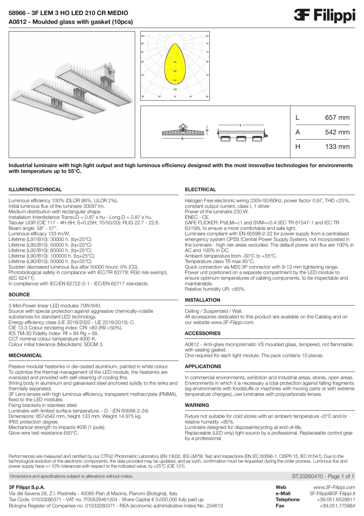 58966+A0812 - 3F LEM 3 HO LED 210 CR MEDIO + VS - Datasheet - en