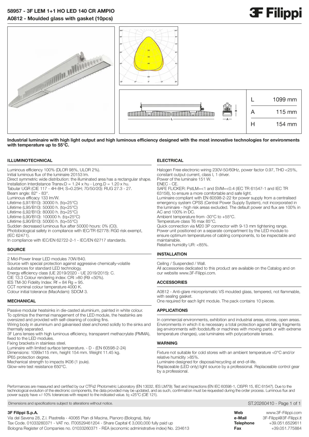 58957+A0812 - 3F LEM 1+1 HO LED 140 CR AMPIO + VS - Datasheet - en