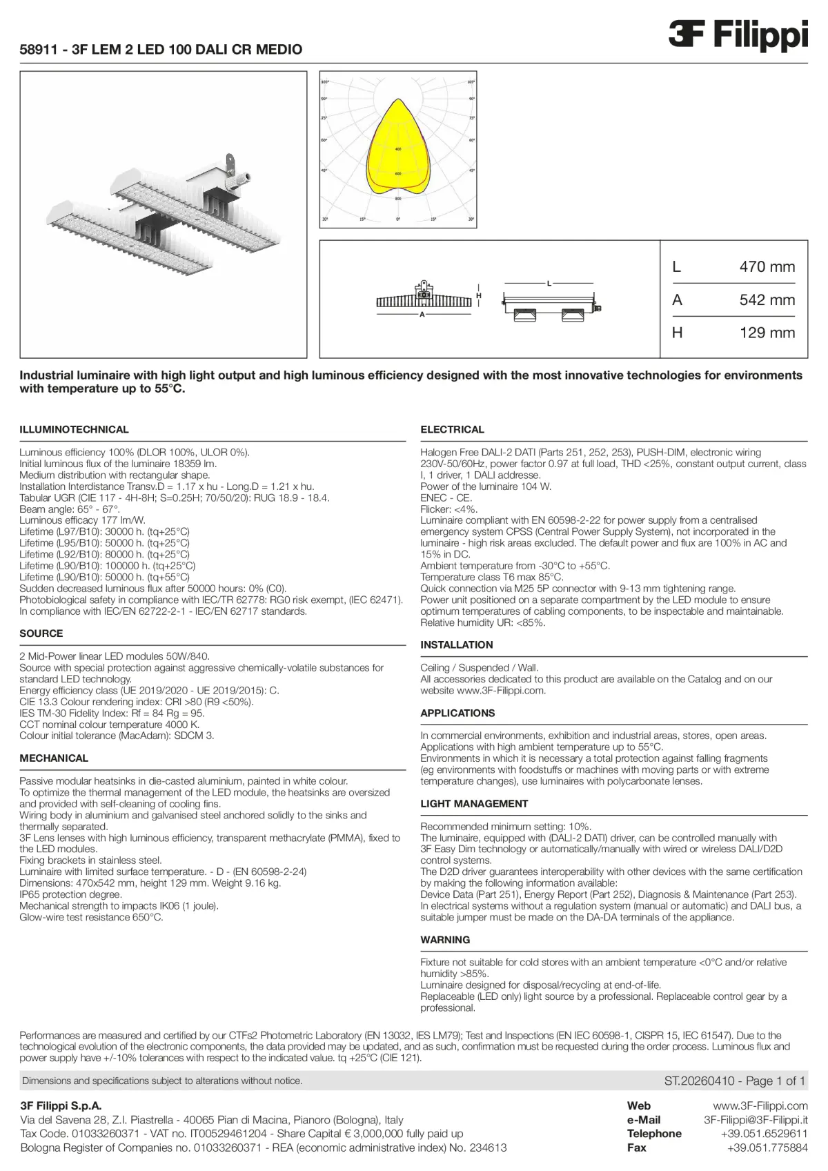 58911 - 3F LEM 2 LED 100 DALI CR MEDIO - Datasheet - en