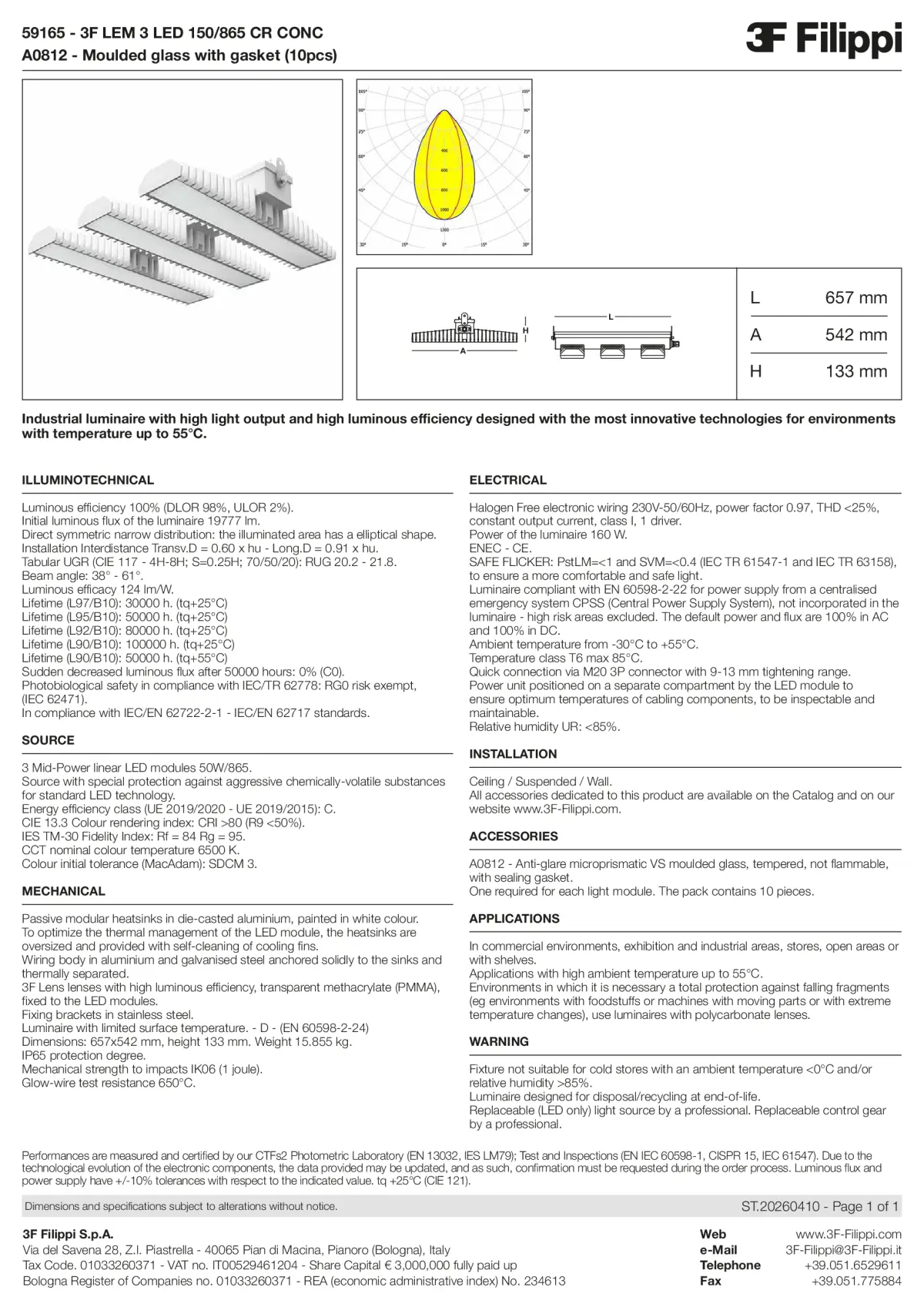 59165+A0812 - 3F LEM 3 LED 150-865 CR CONC + VS - Datasheet - en