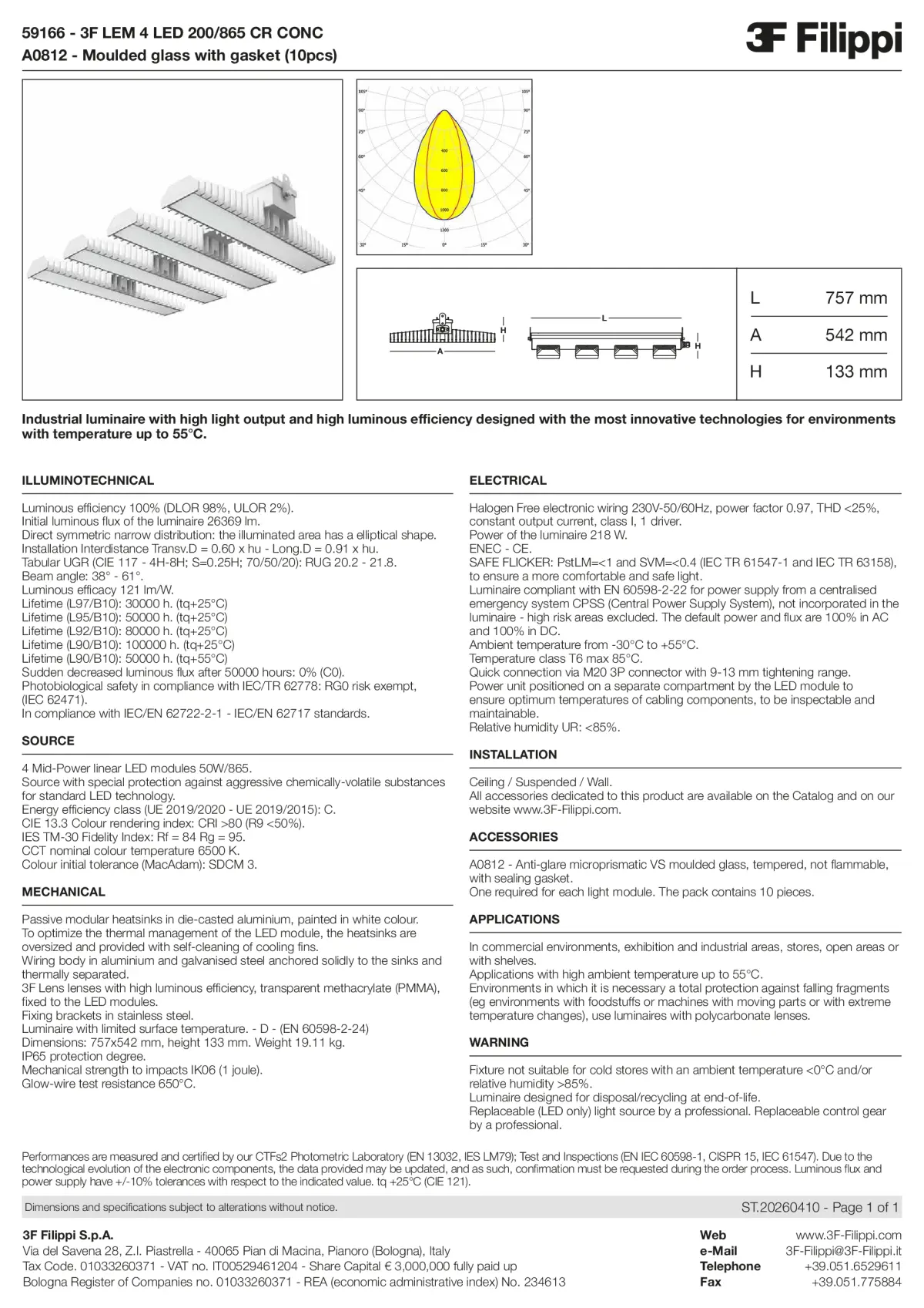 59166+A0812 - 3F LEM 4 LED 200-865 CR CONC + VS - Datasheet - en