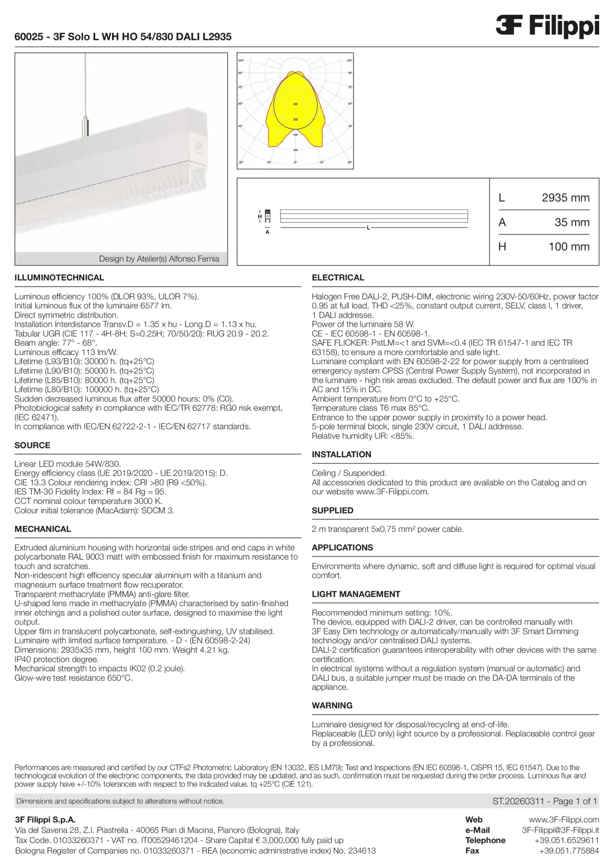 60025 - 3F Solo L WH HO 54-830 DALI L2935 - Datasheet - en