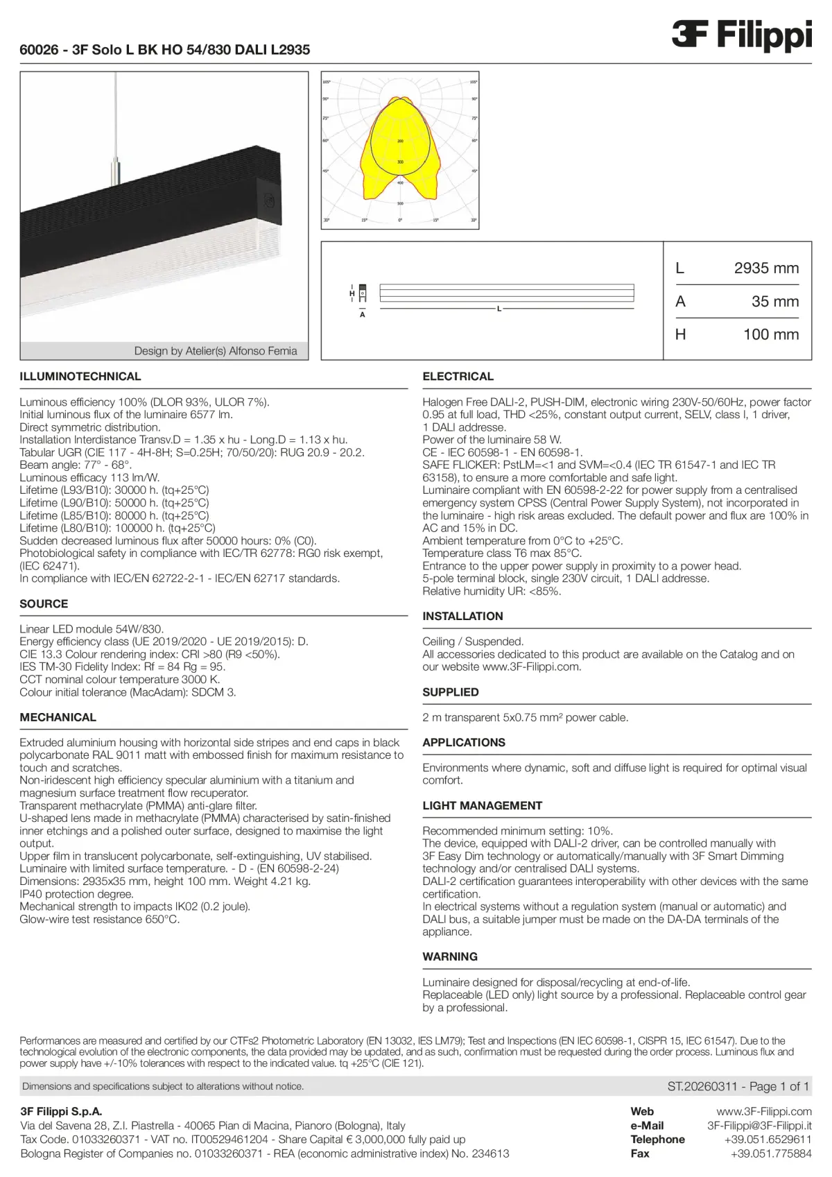 60026 - 3F Solo L BK HO 54-830 DALI L2935 - Datasheet - en