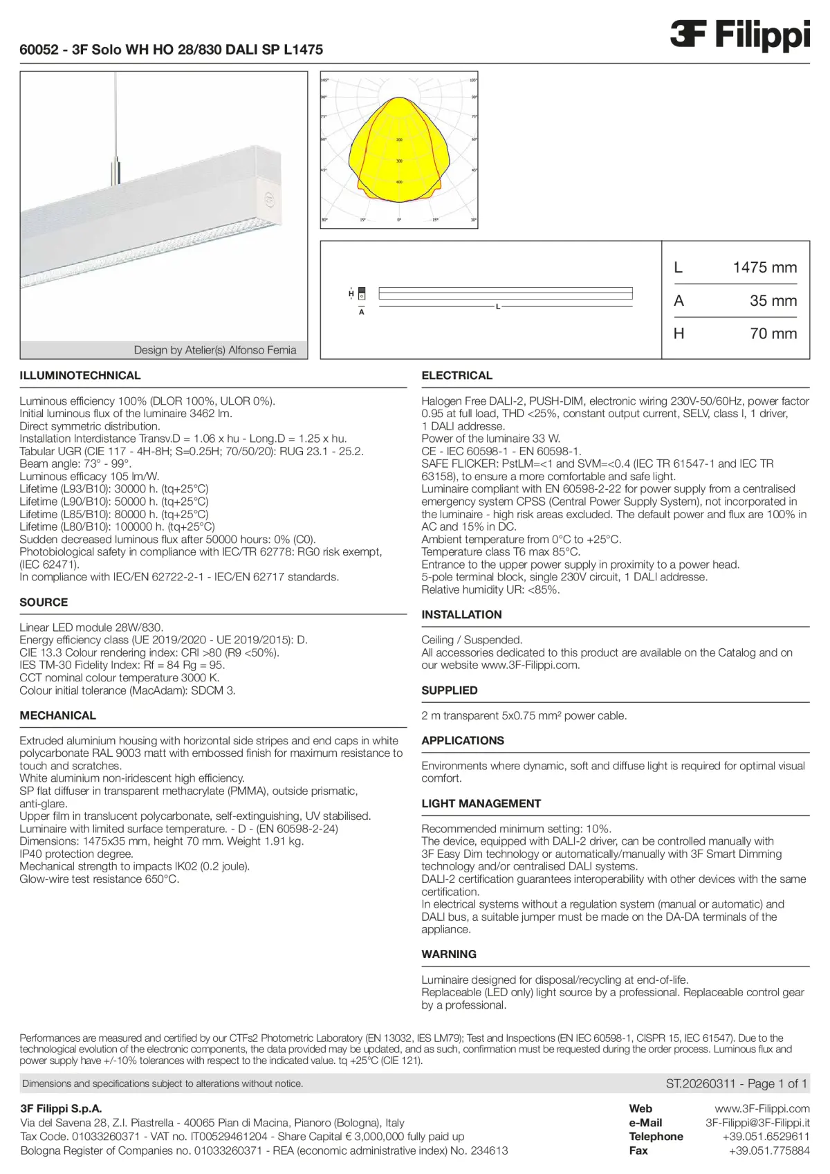 60052 - 3F Solo WH HO 28-830 DALI SP L1475 - Datasheet - en
