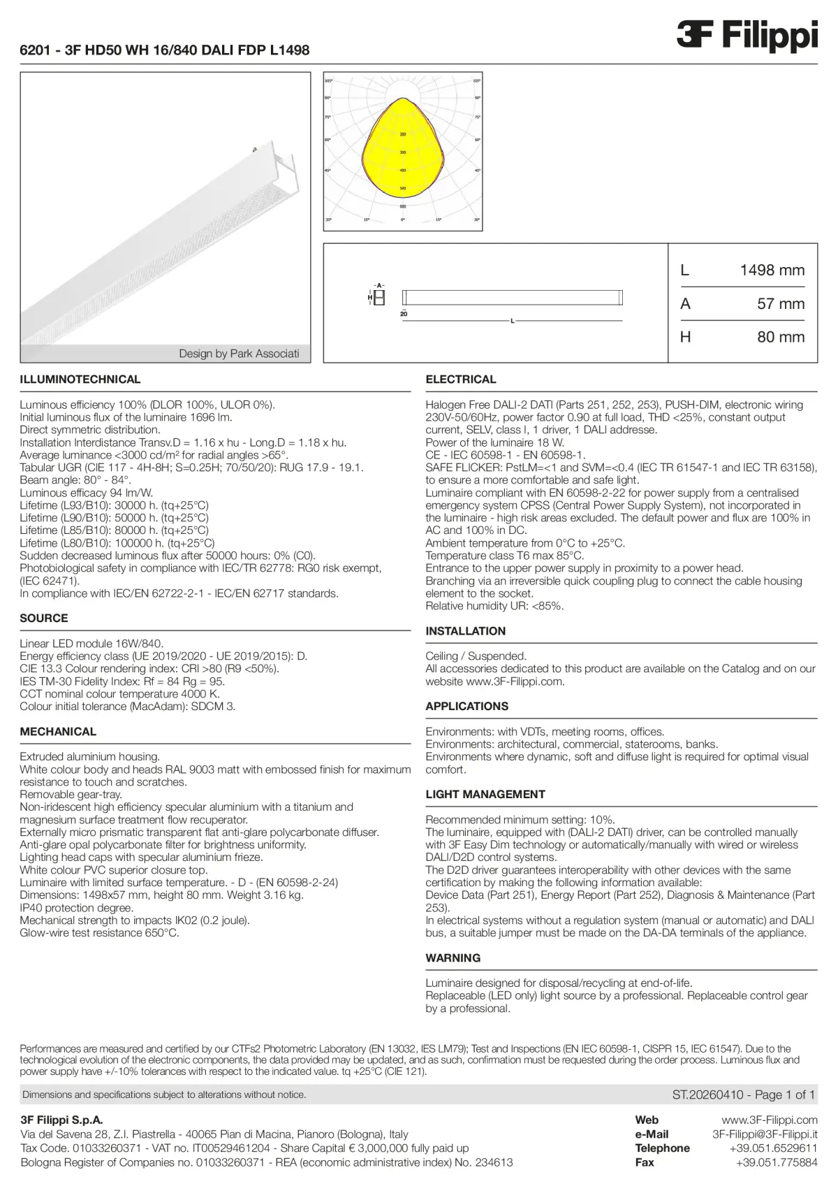 6201 - 3F HD50 WH 16-840 DALI FDP L1498 - Datasheet - en