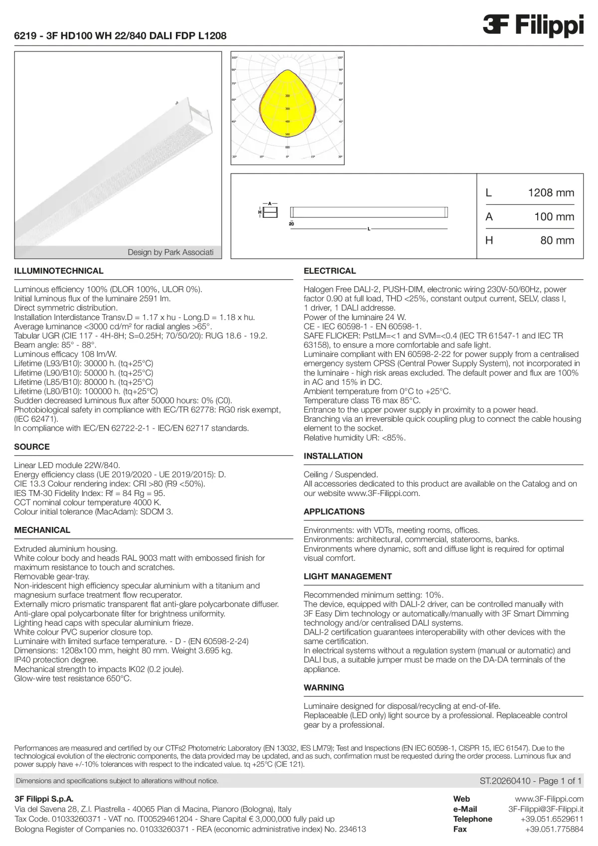 6219 - 3F HD100 WH 22-840 DALI FDP L1208 - Datasheet - en