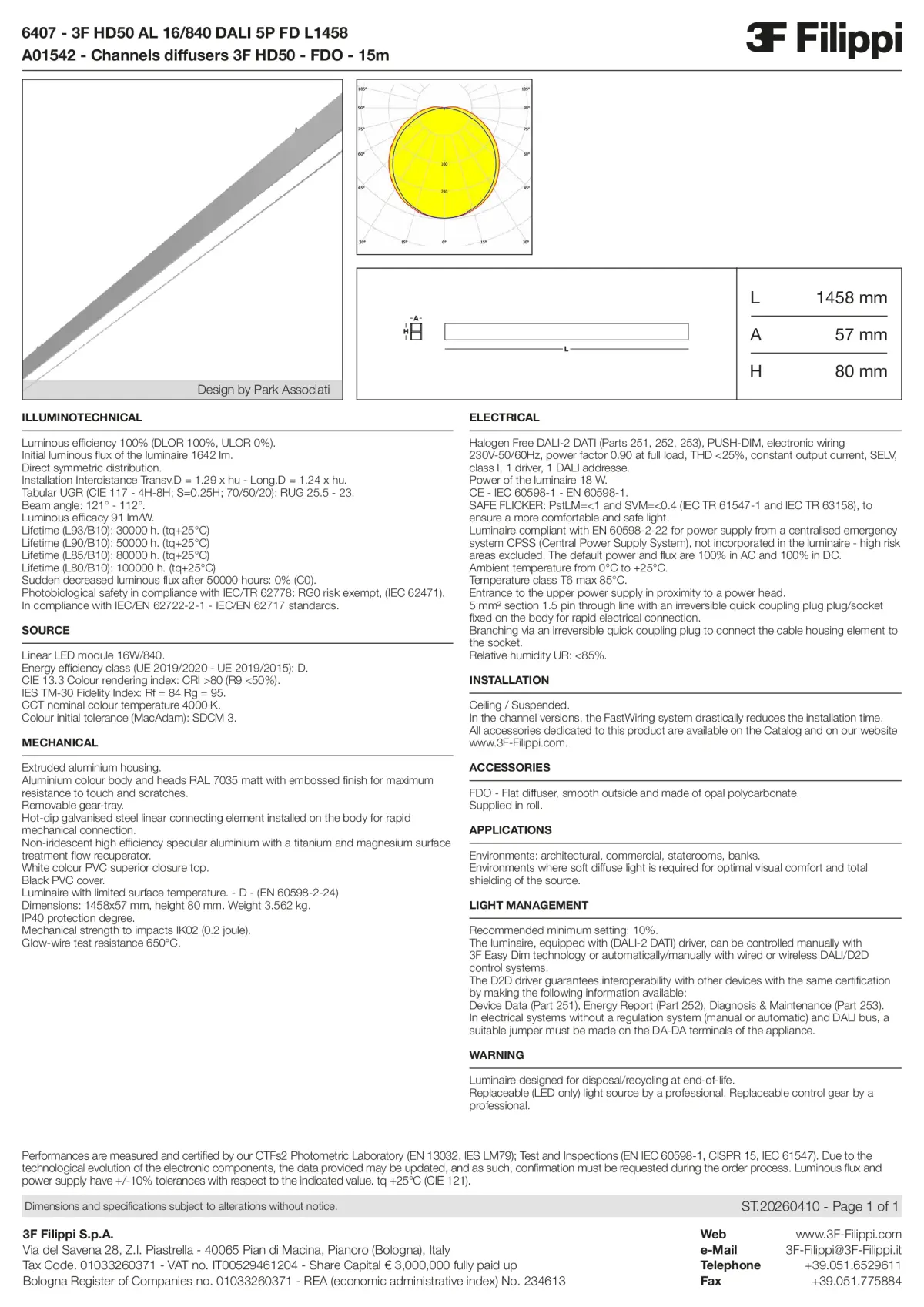 6407+A01542 - 3F HD50 AL 16-840 DALI 5P FD L1458 + FDO - Datasheet - en