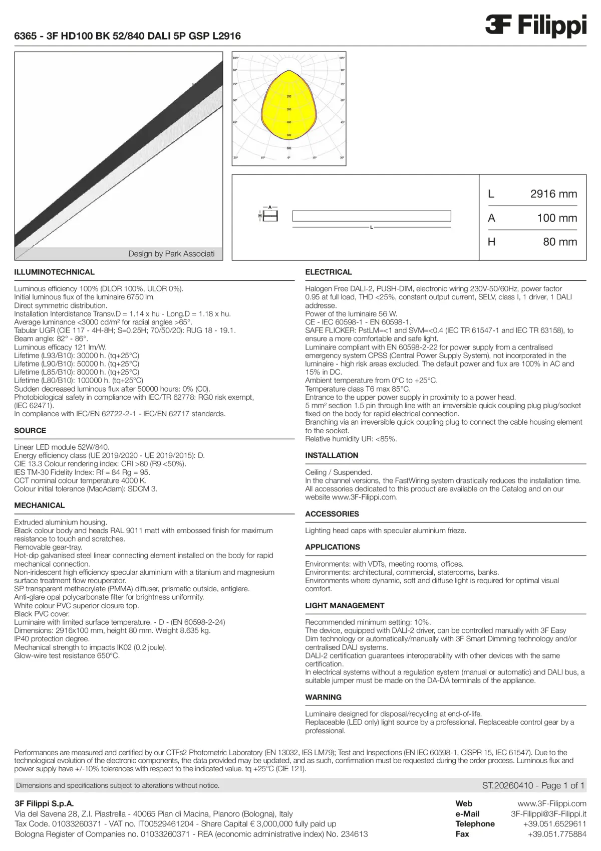 6365 - 3F HD100 BK 52-840 DALI 5P GSP L2916 - Datasheet - en