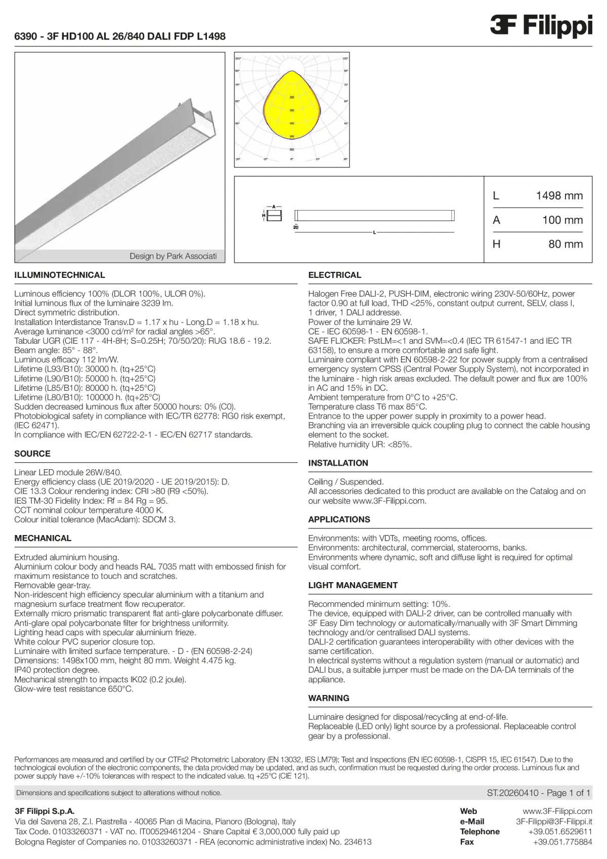 6390 - 3F HD100 AL 26-840 DALI FDP L1498 - Datasheet - en