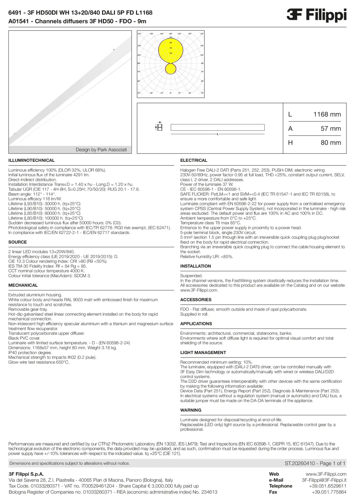 6491+A01541 - 3F HD50DI WH 13+20-840 DALI 5P FD L1168 + FDO - Datasheet - en