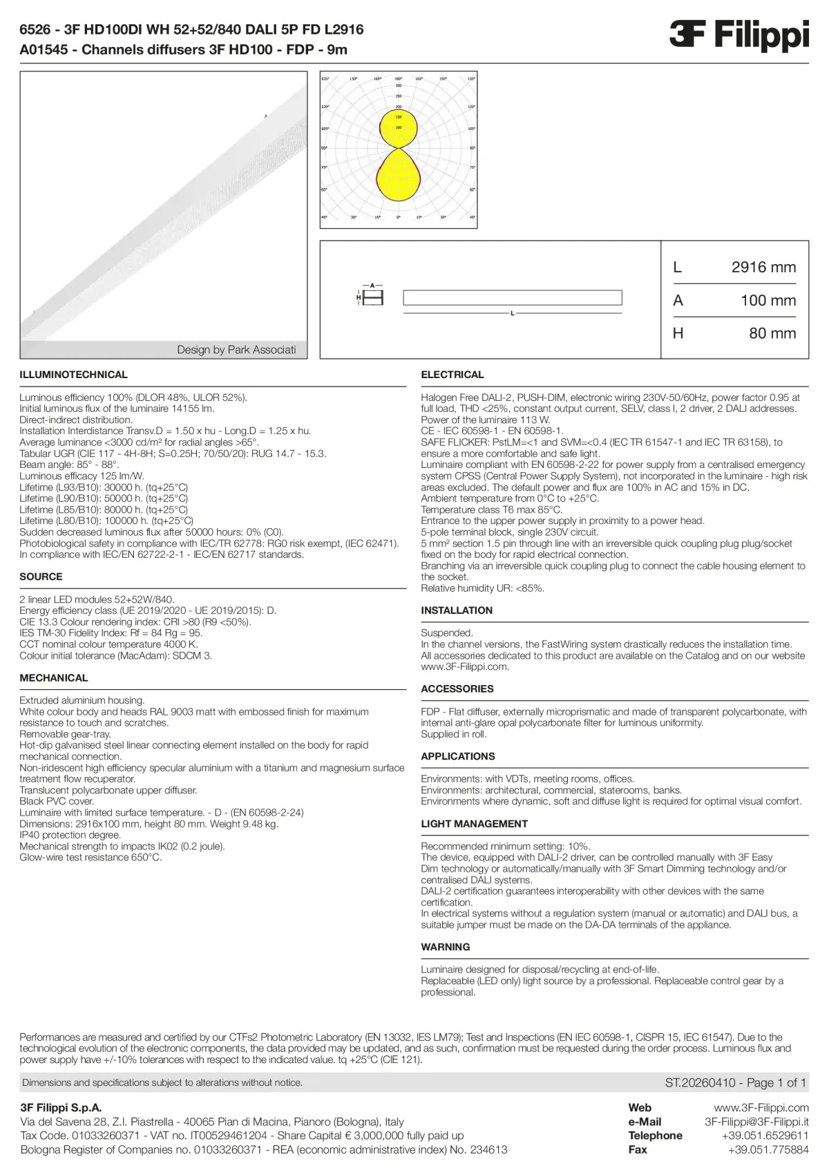 6526+A01545 - 3F HD100DI WH 52+52-840 DALI 5P FD L2916 + FDP - Datasheet - en