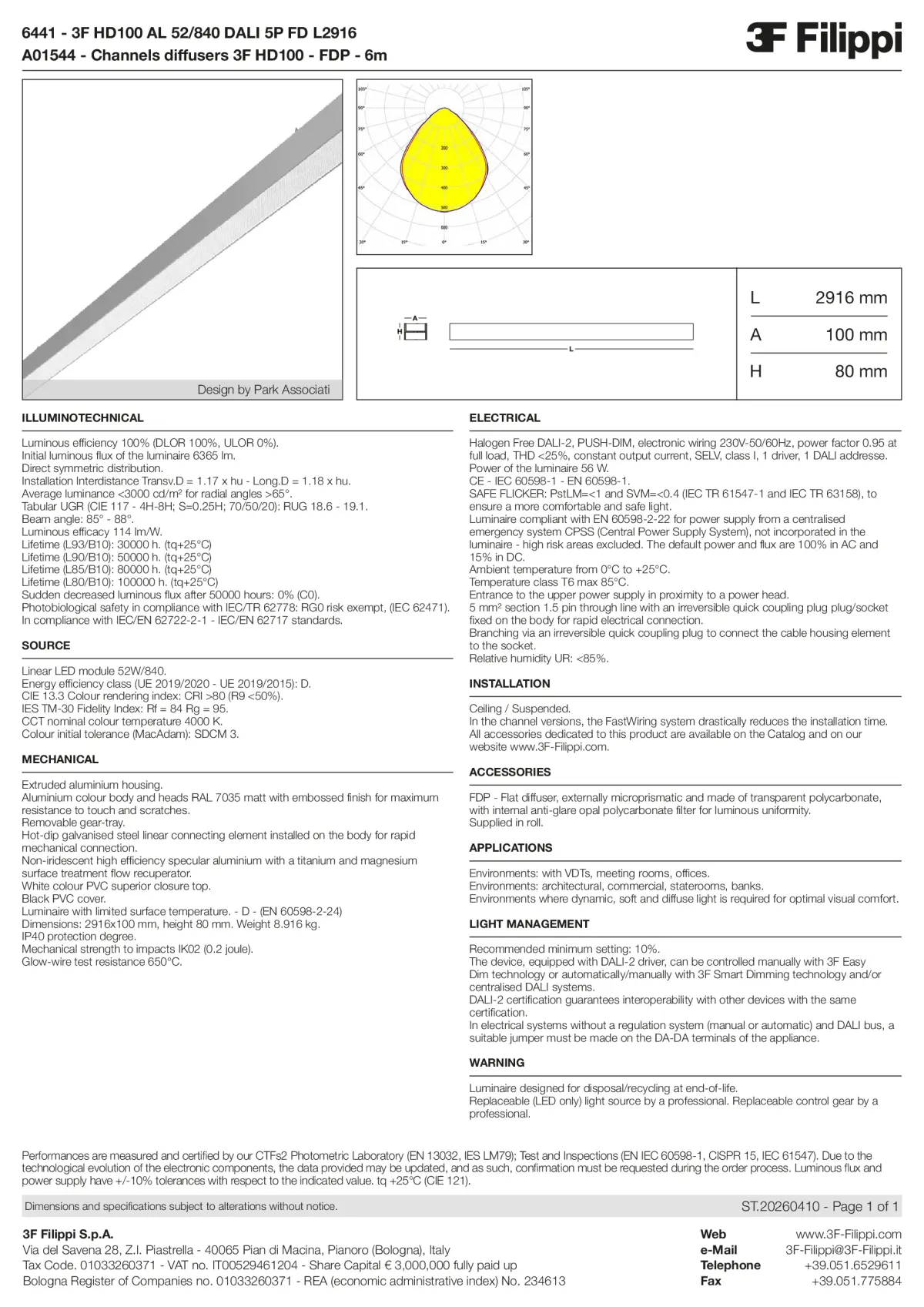 6441+A01544 - 3F HD100 AL 52-840 DALI 5P FD L2916 + FDP - Datasheet - en