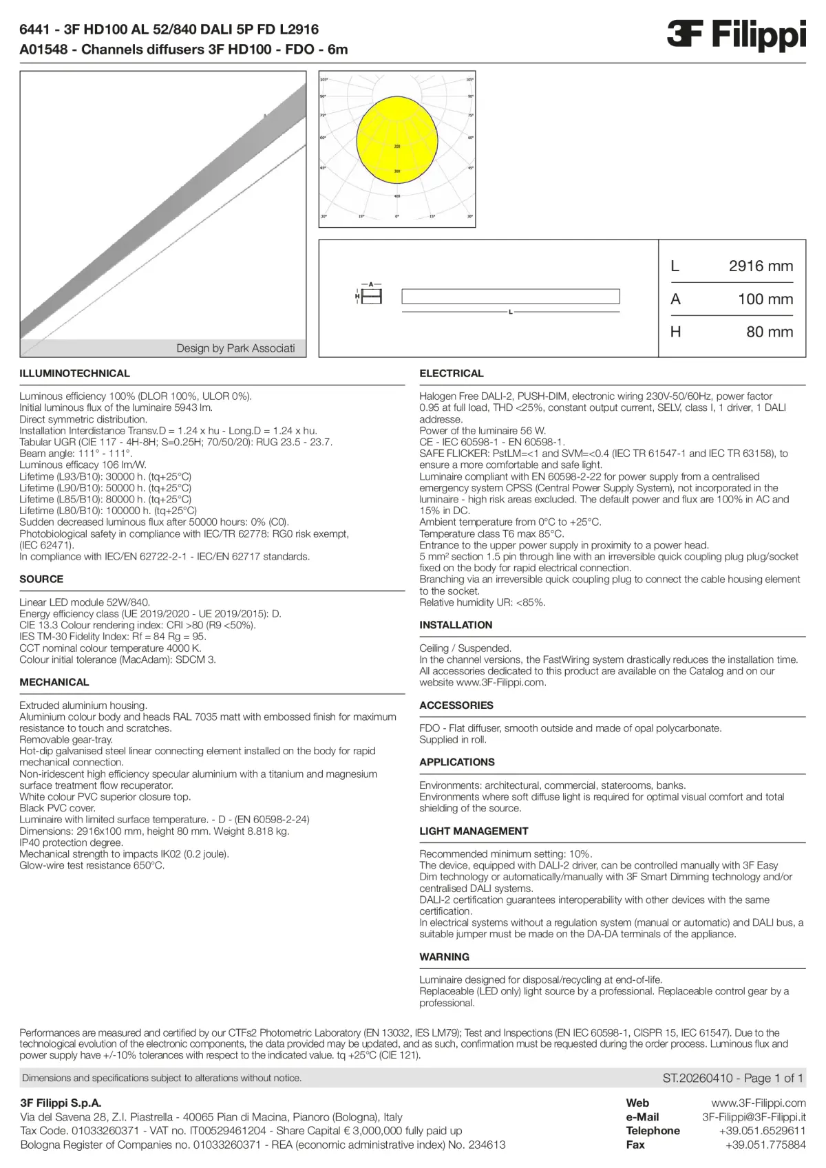 6441+A01548 - 3F HD100 AL 52-840 DALI 5P FD L2916 + FDO - Datasheet - en
