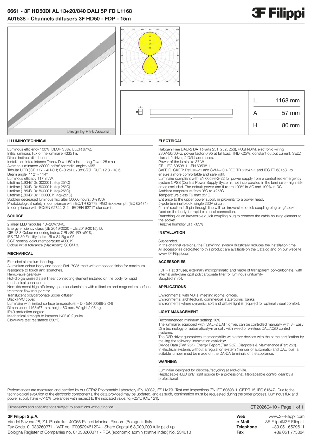 6661+A01538 - 3F HD50DI AL 13+20-840 DALI 5P FD L1168 + FDP - Datasheet - en