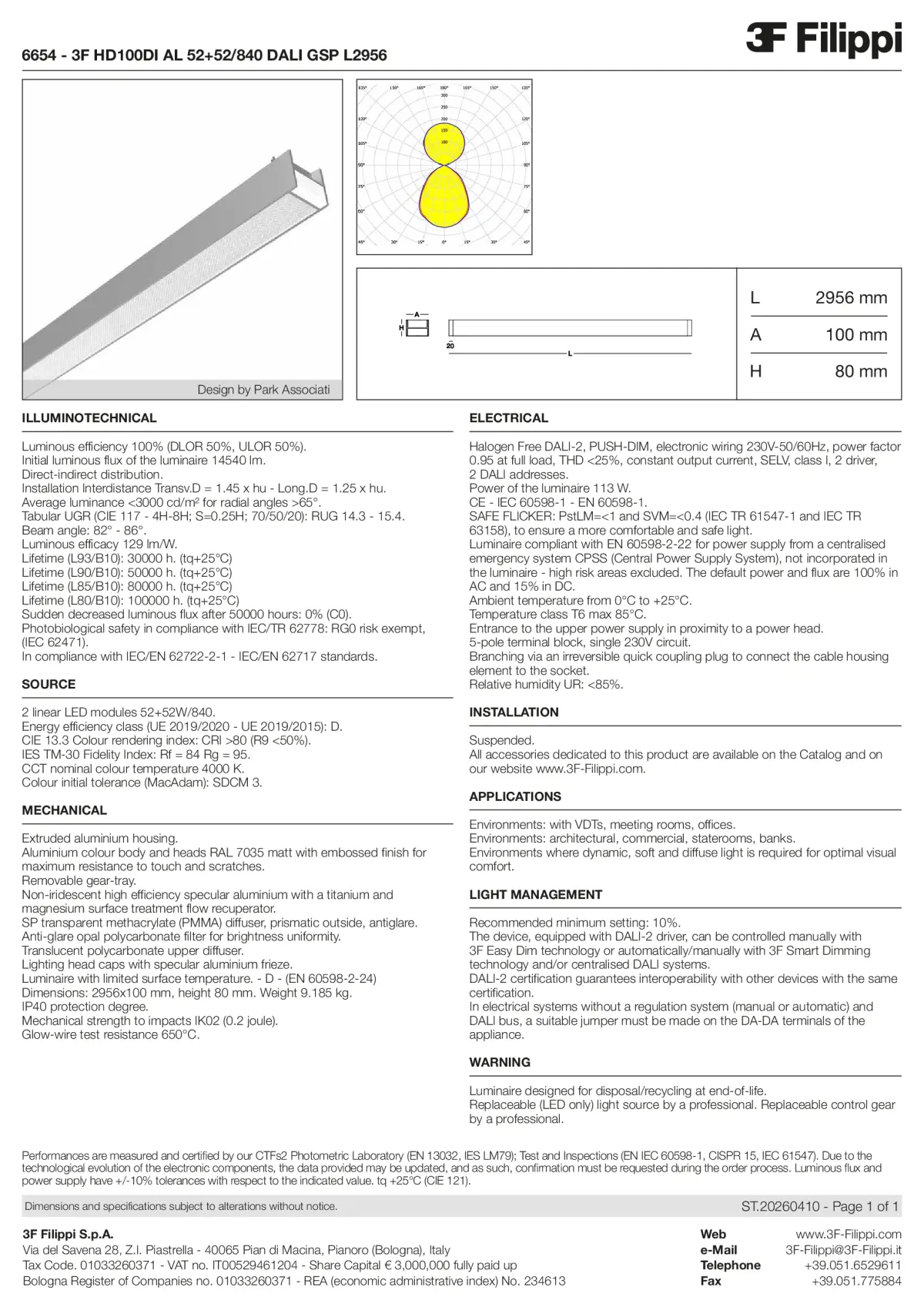 6654 - 3F HD100DI AL 52+52-840 DALI GSP L2956 - Datasheet - en