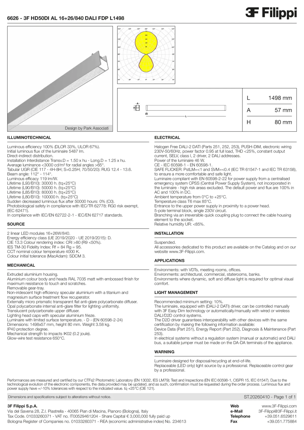 6626 - 3F HD50DI AL 16+26-840 DALI FDP L1498 - Datasheet - en