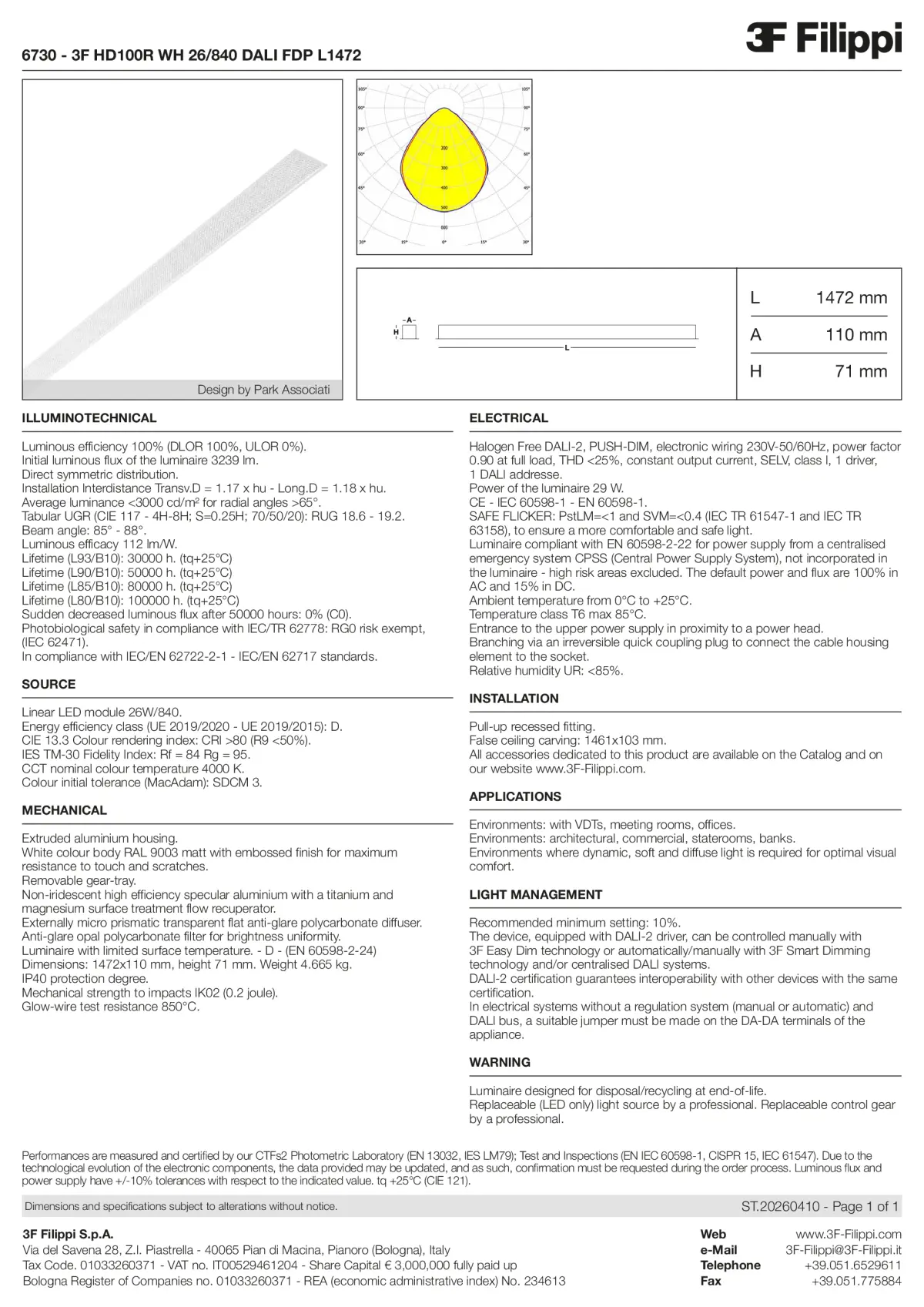 6730 - 3F HD100R WH 26-840 DALI FDP L1472 - Datasheet - en
