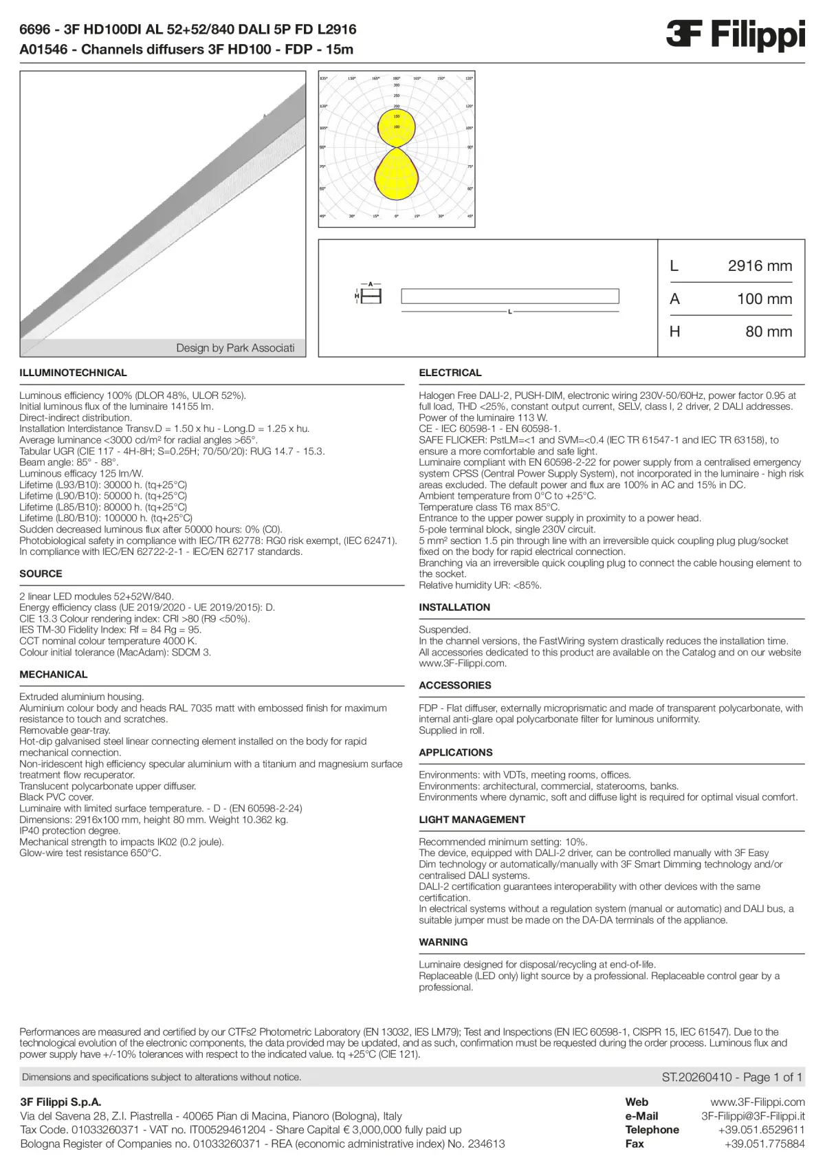 6696+A01546 - 3F HD100DI AL 52+52-840 DALI 5P FD L2916 + FDP - Datasheet - en