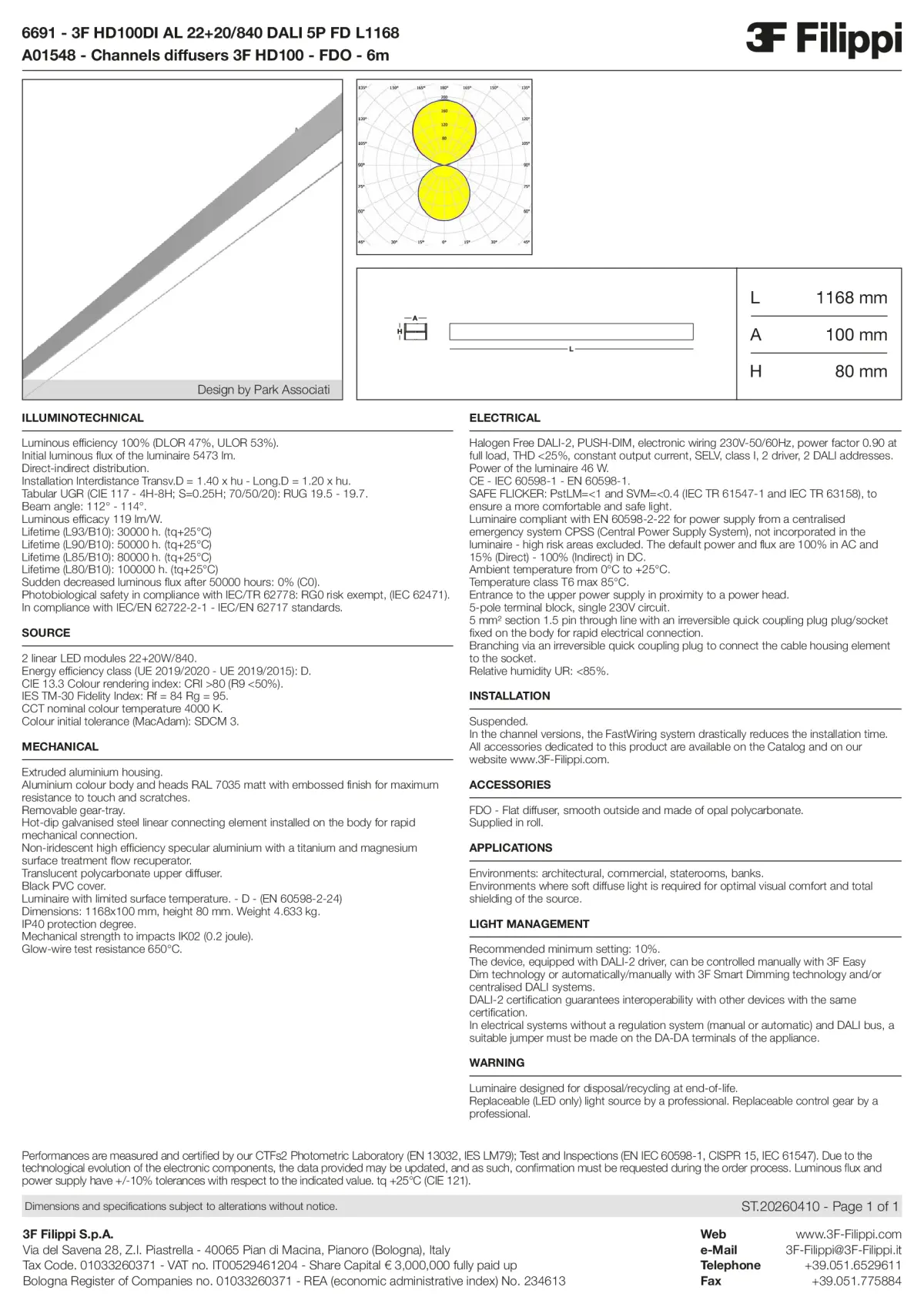 6691+A01548 - 3F HD100DI AL 22+20-840 DALI 5P FD L1168 + FDO - Datasheet - en