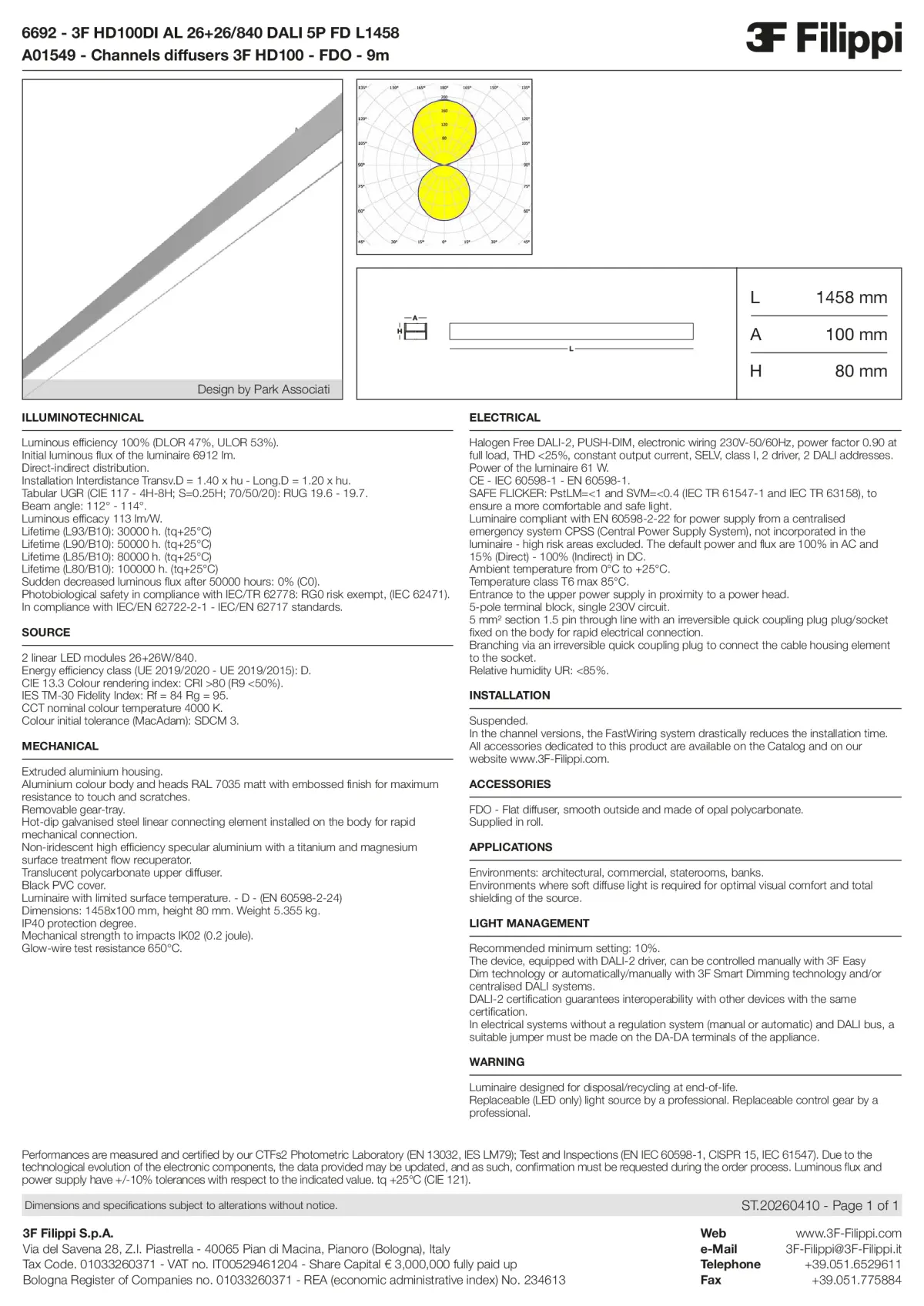 6692+A01549 - 3F HD100DI AL 26+26-840 DALI 5P FD L1458 + FDO - Datasheet - en