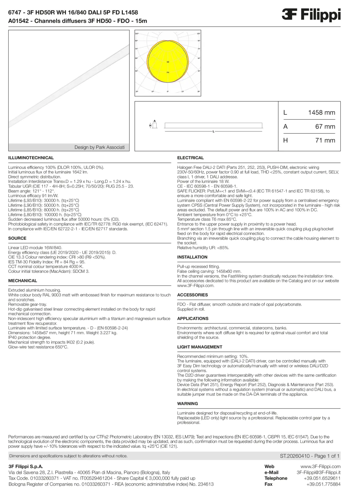 6747+A01542 - 3F HD50R WH 16-840 DALI 5P FD L1458 + FDO - Datasheet - en