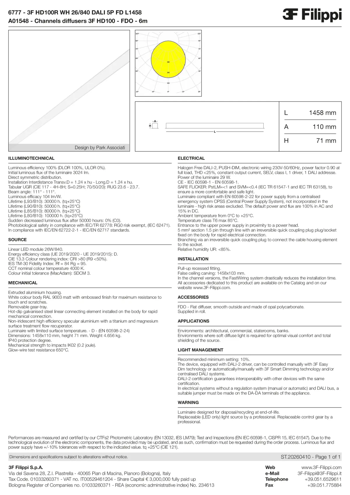 6777+A01548 - 3F HD100R WH 26-840 DALI 5P FD L1458 + FDO - Datasheet - en