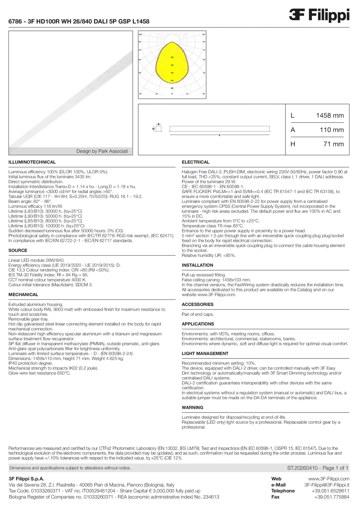 6786 - 3F HD100R WH 26-840 DALI 5P GSP L1458 - Datasheet - en